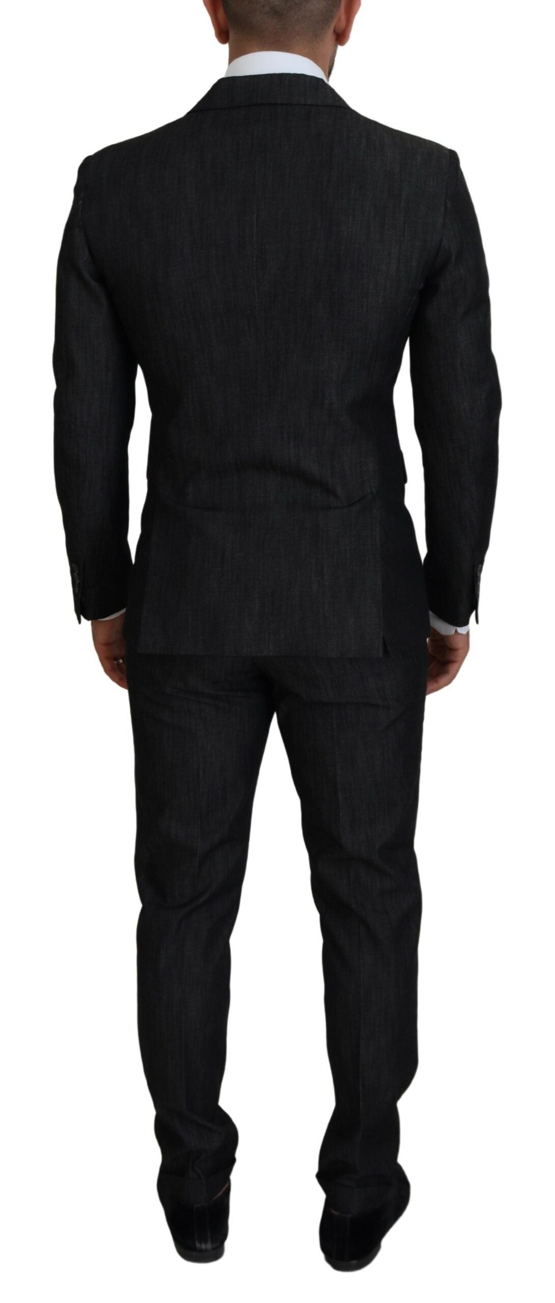 Dsquared² Black single-breasted 2-piece cotton MIAMI suit