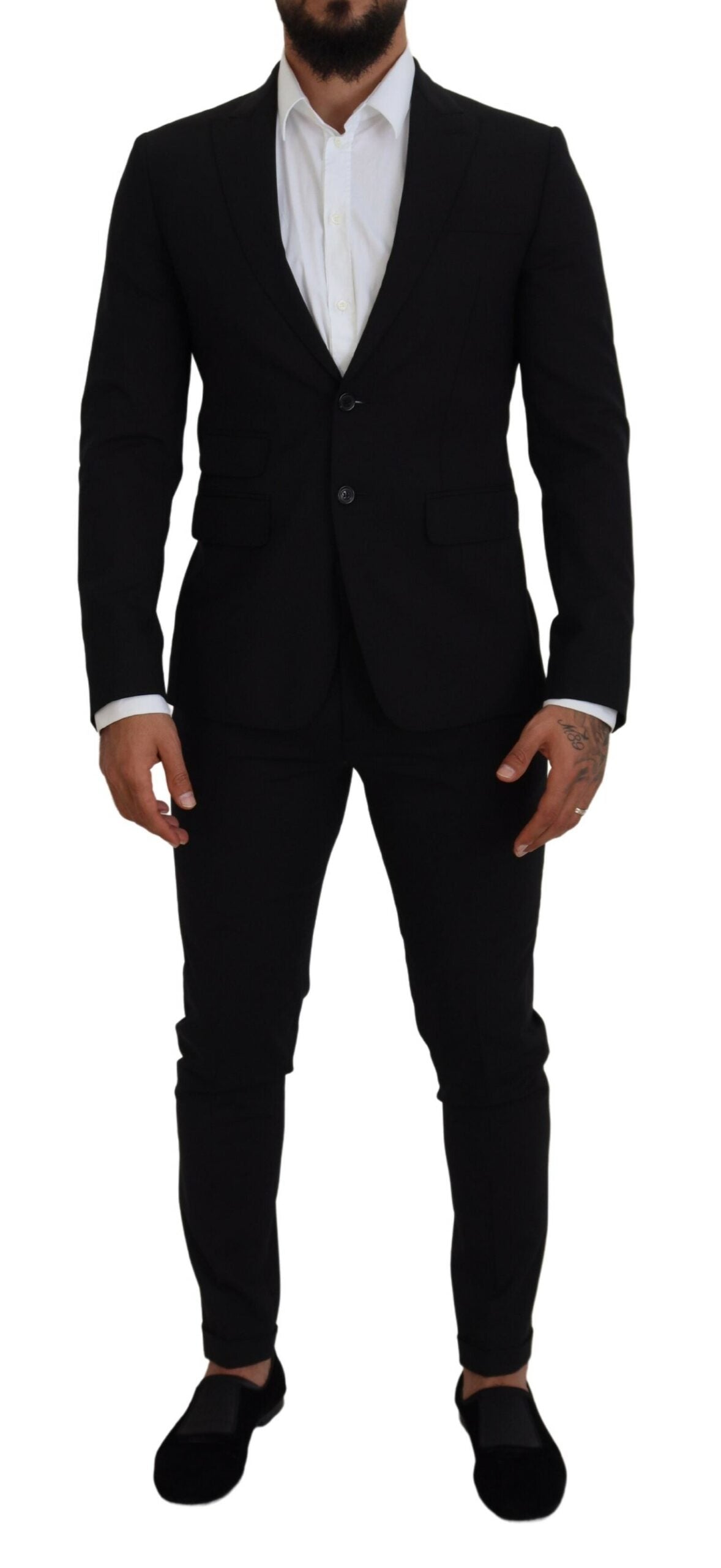 Dsquared² Black single-breasted 2-piece LONDON wool suit