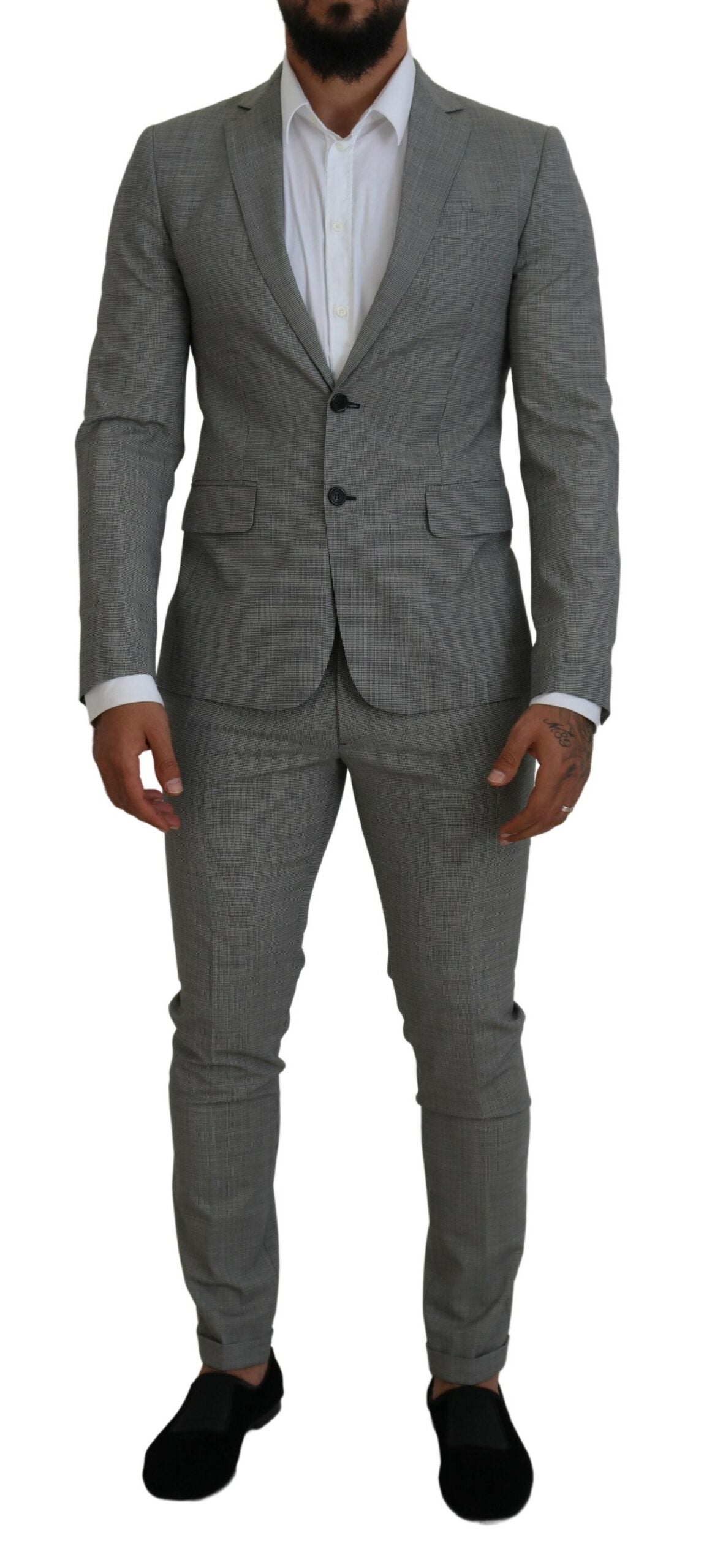 Dsquared² Grey single-breasted 2-piece PARIS suit in wool