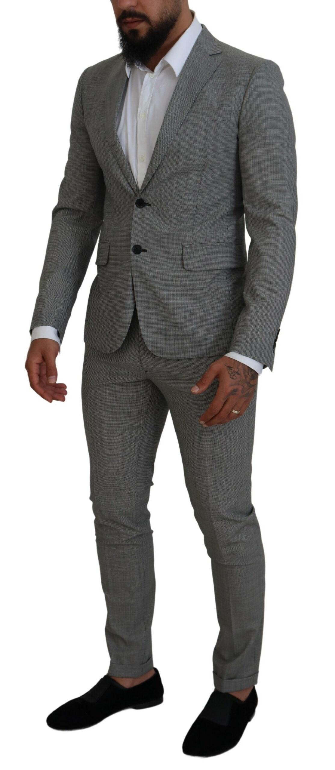 Dsquared² Grey single-breasted 2-piece PARIS suit in wool