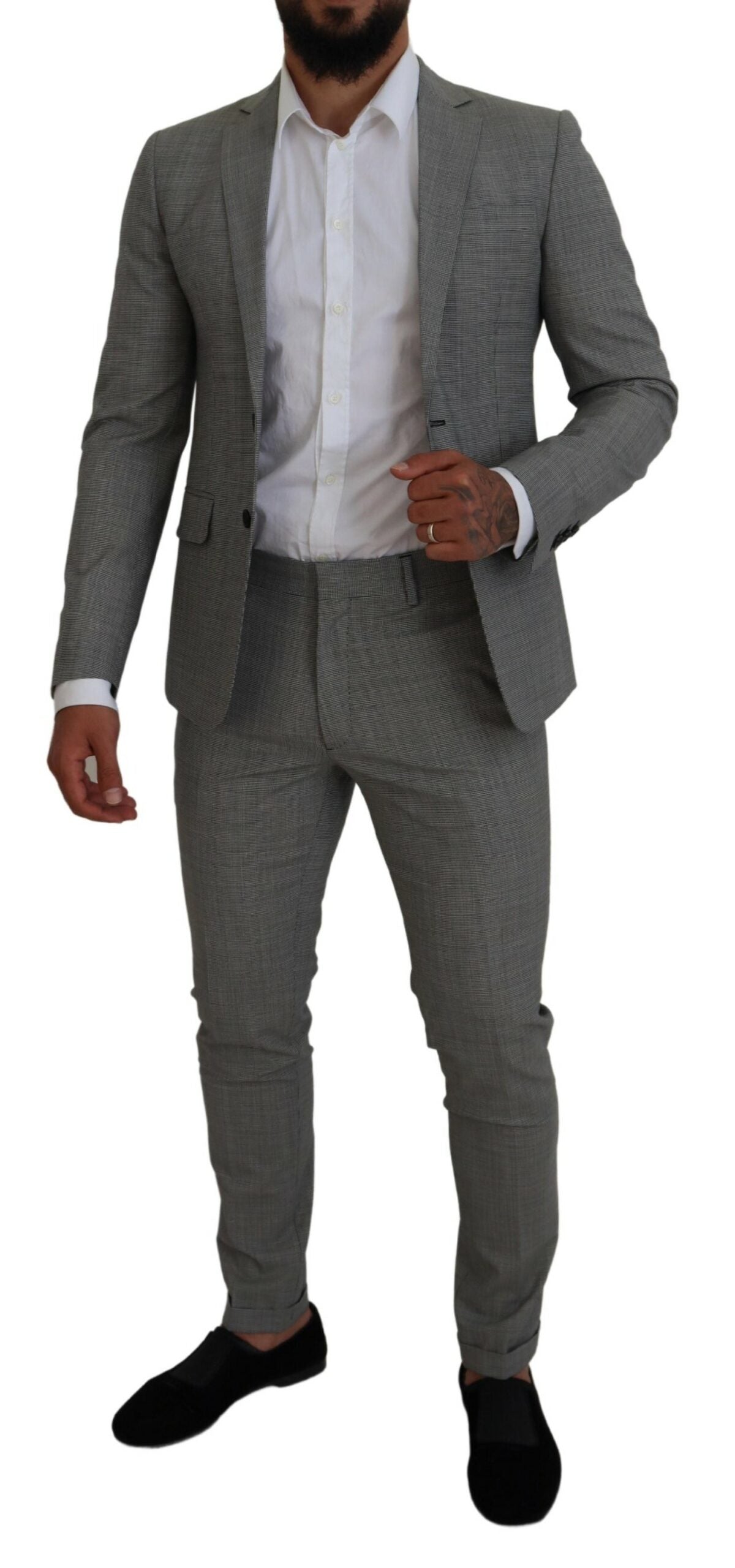 Dsquared² Grey single-breasted 2-piece PARIS suit in wool