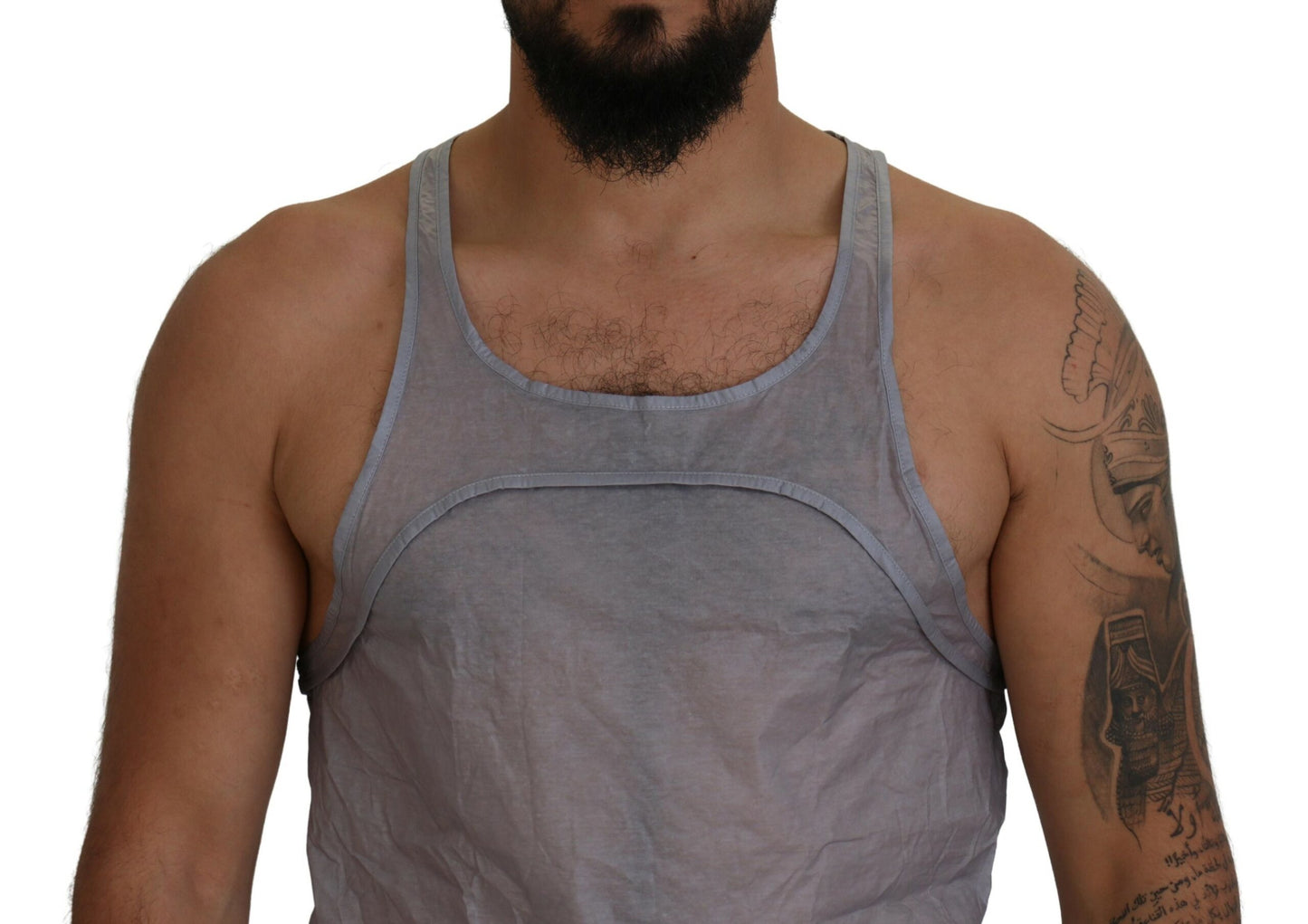 Dsquared² Light Grey Sleeveless Cotton Tank T-Shirt for Men