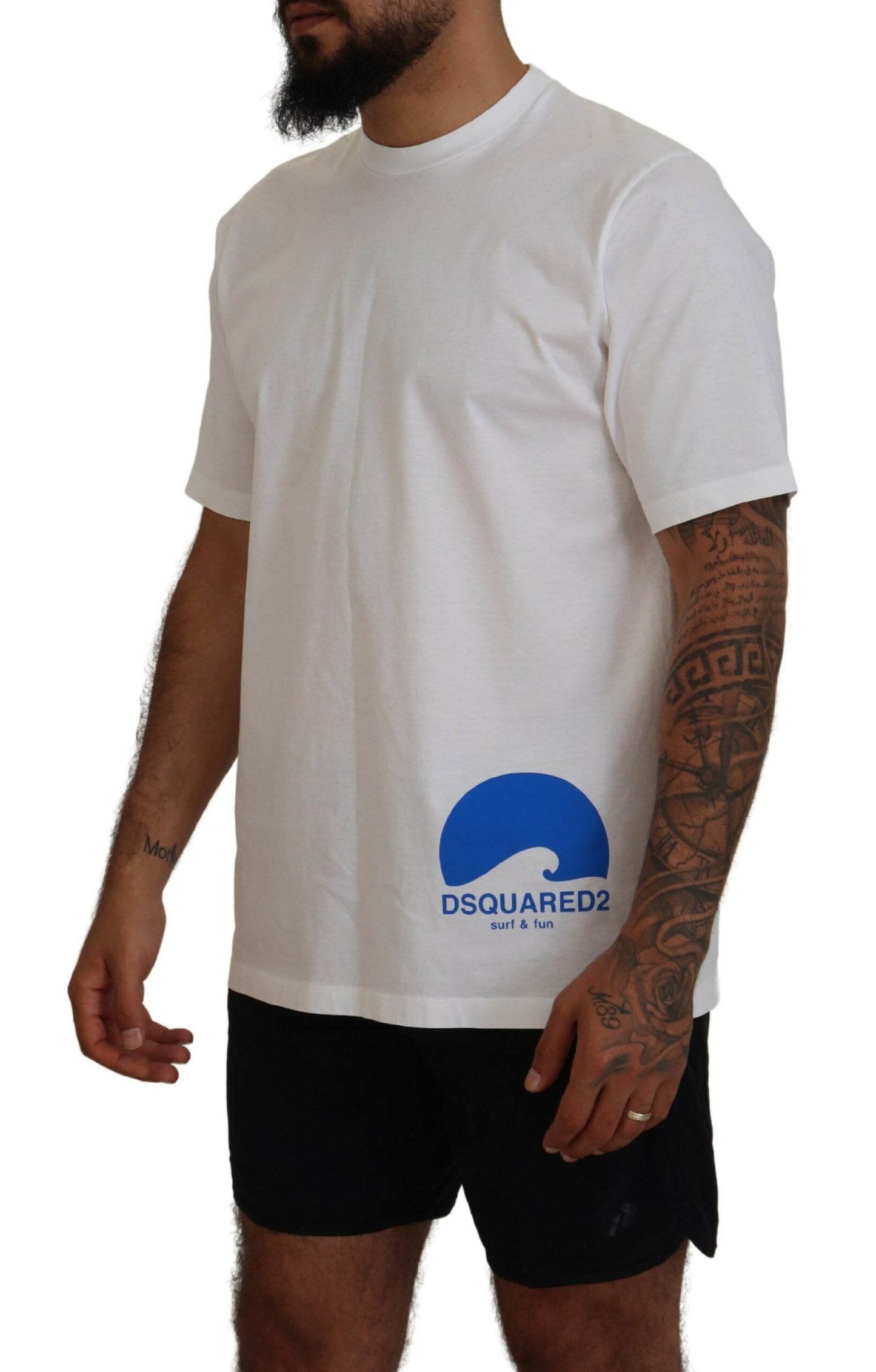 Dsquared² White cotton T-shirt with short sleeves and round neck