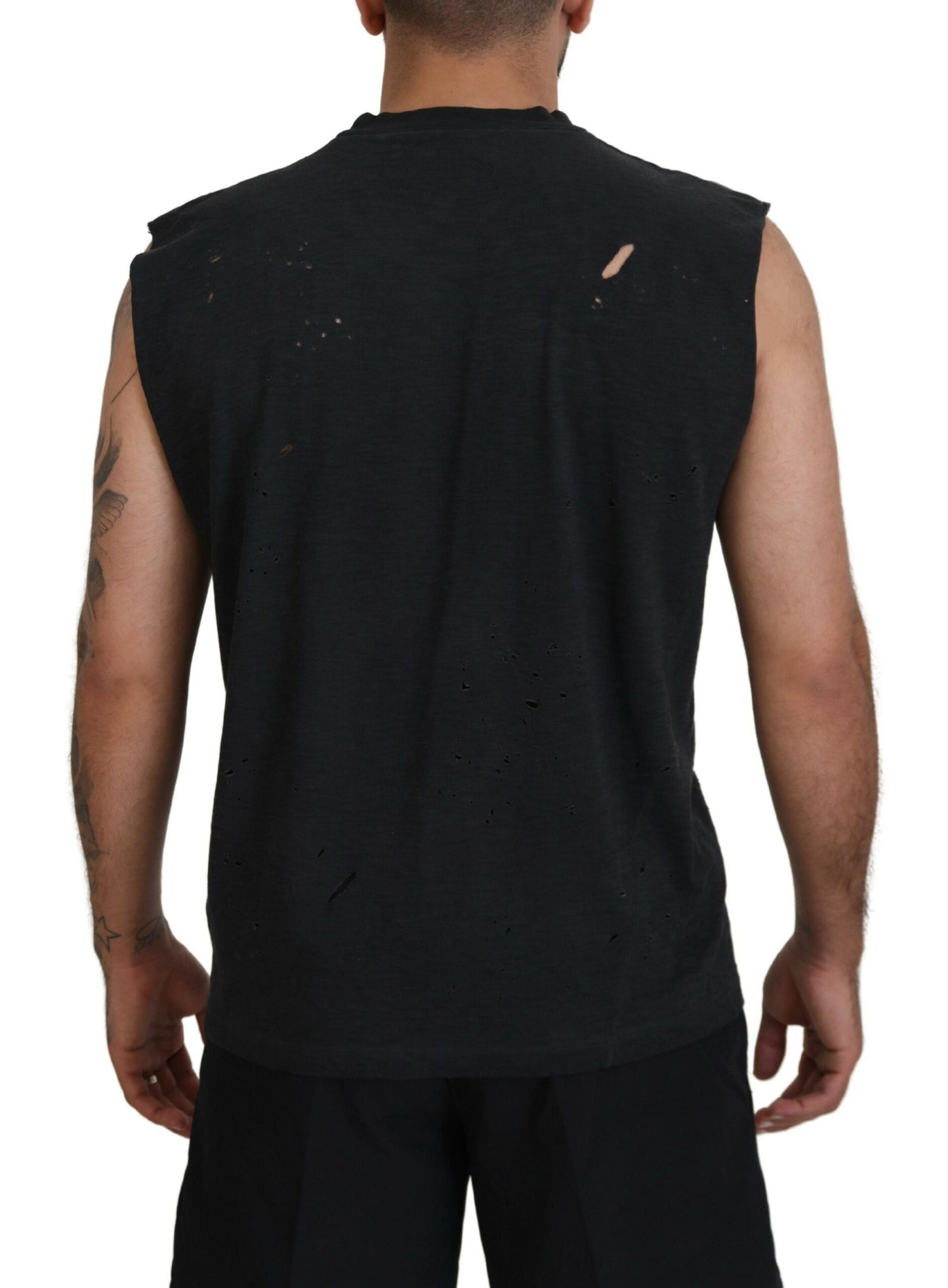 Dsquared² Black Sleeveless Cotton Crew Neck Tank T-Shirt