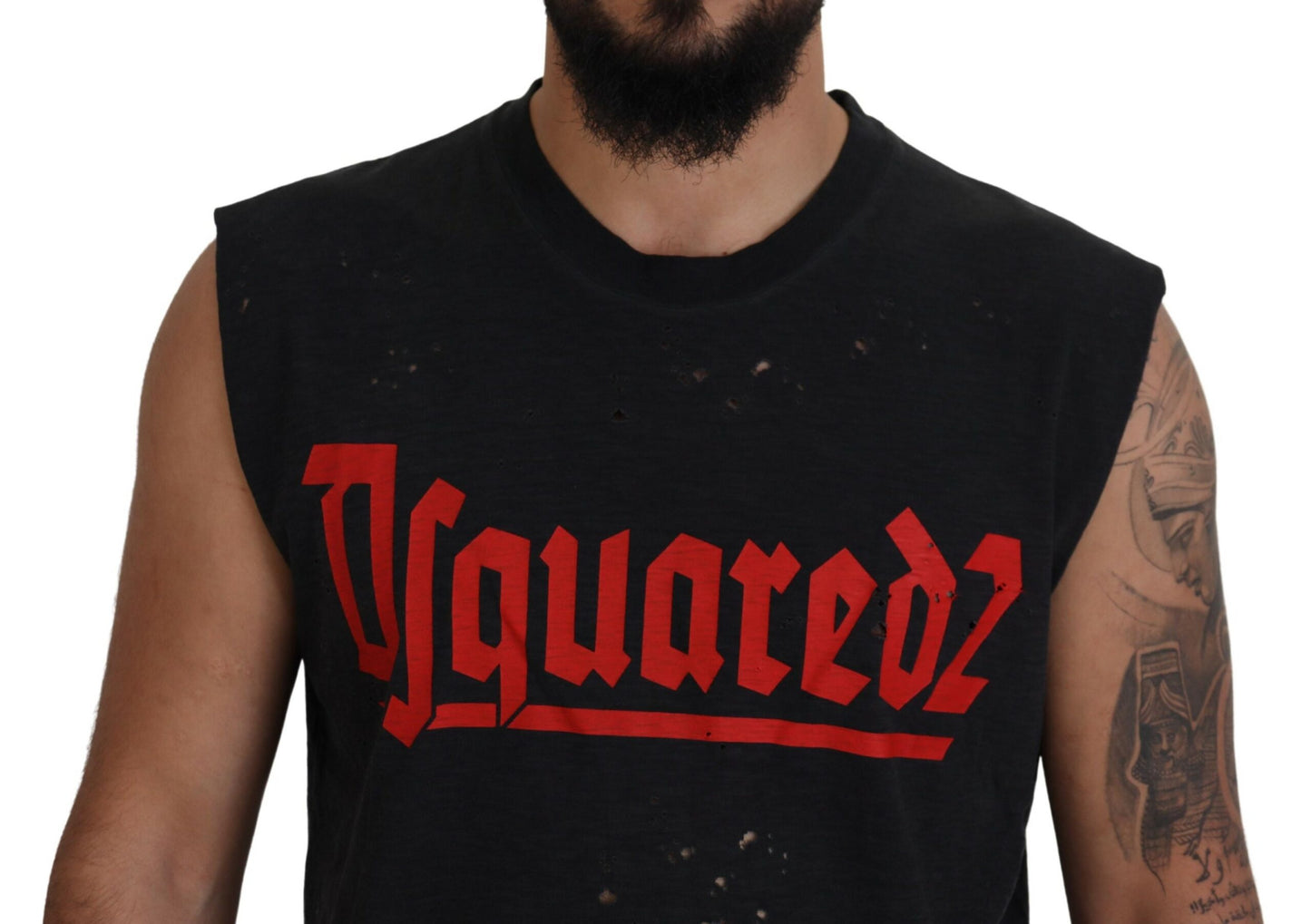 Dsquared² Black Sleeveless Cotton Crew Neck Tank T-Shirt