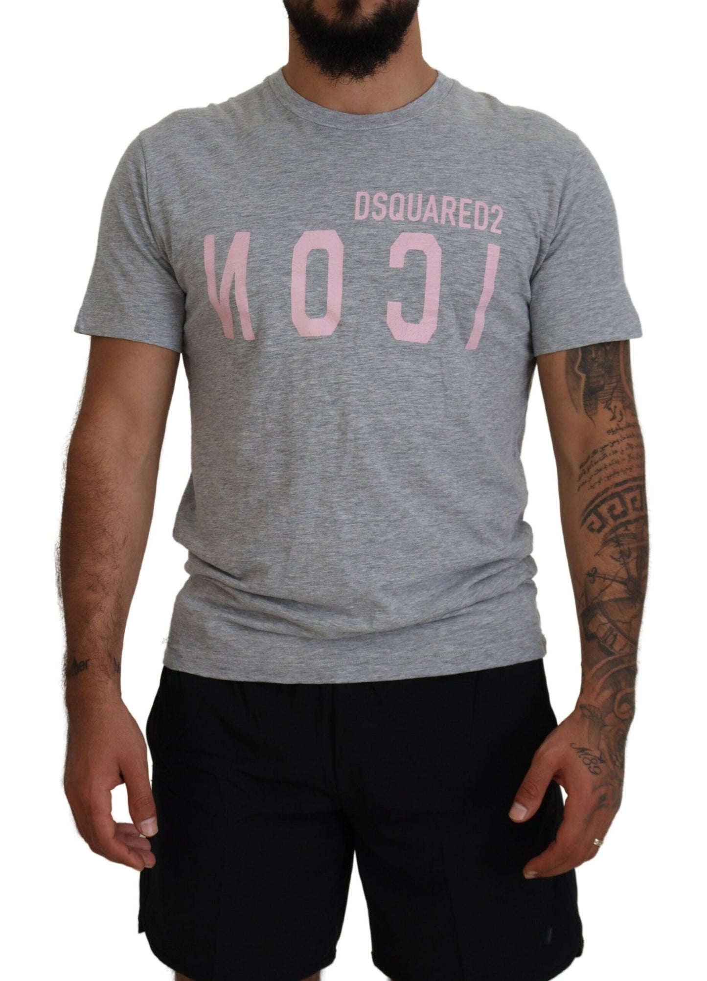 Dsquared² Grey Logo Cotton Short Sleeve Crew Neck T-Shirt