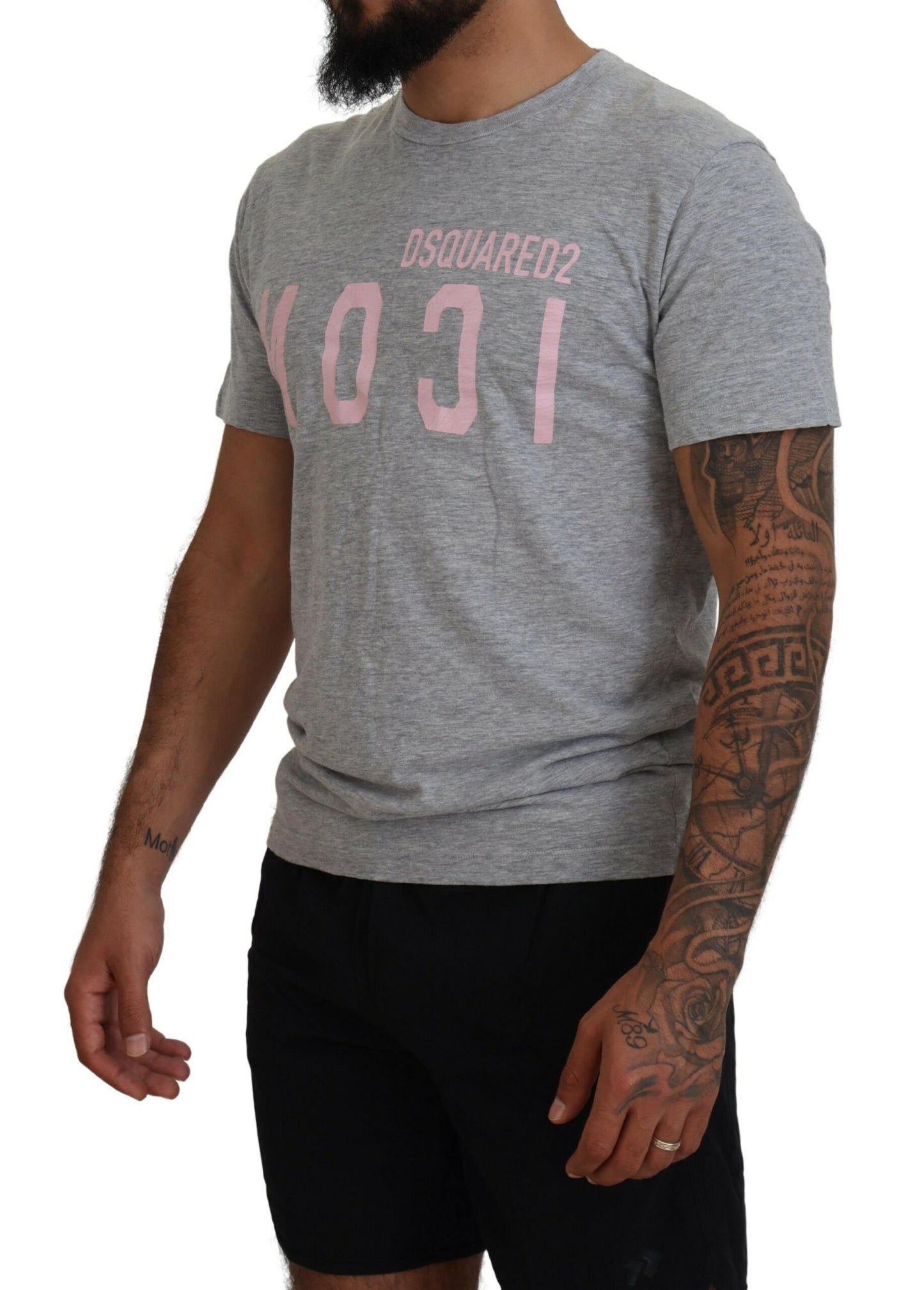 Dsquared² Grey Logo Cotton Short Sleeve Crew Neck T-Shirt