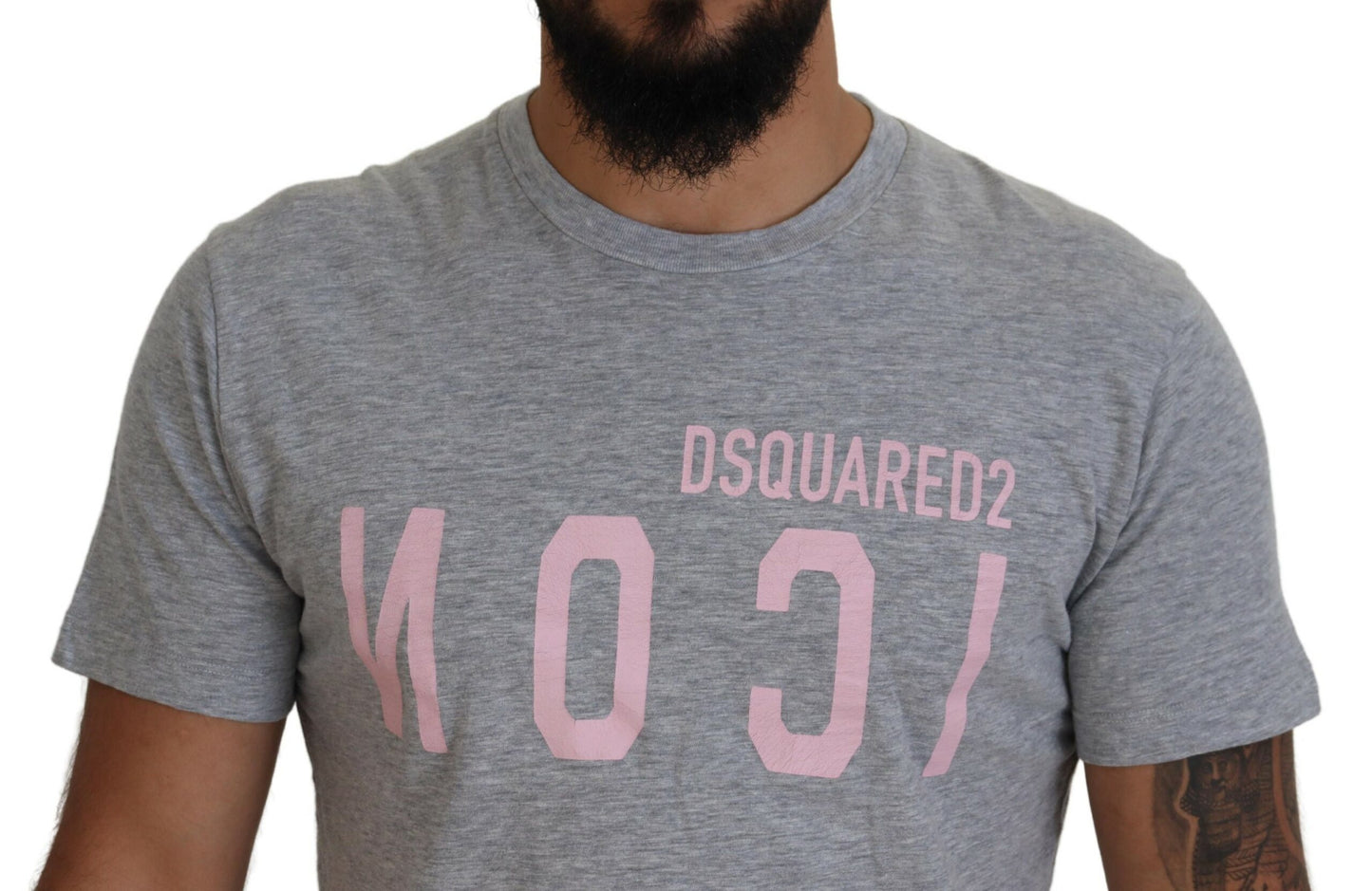 Dsquared² Grey Logo Cotton Short Sleeve Crew Neck T-Shirt