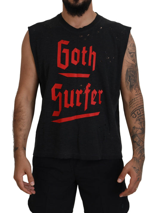 Dsquared² Black Sleeveless Cotton Crew Neck Tank T-Shirt