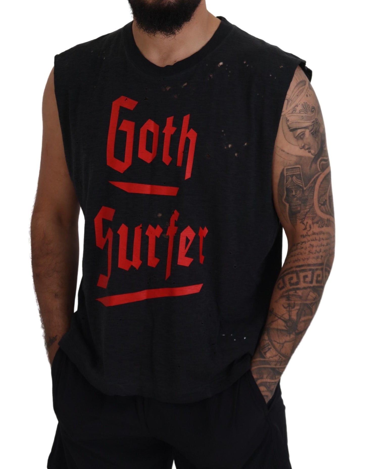 Dsquared² Black Sleeveless Cotton Crew Neck Tank T-Shirt