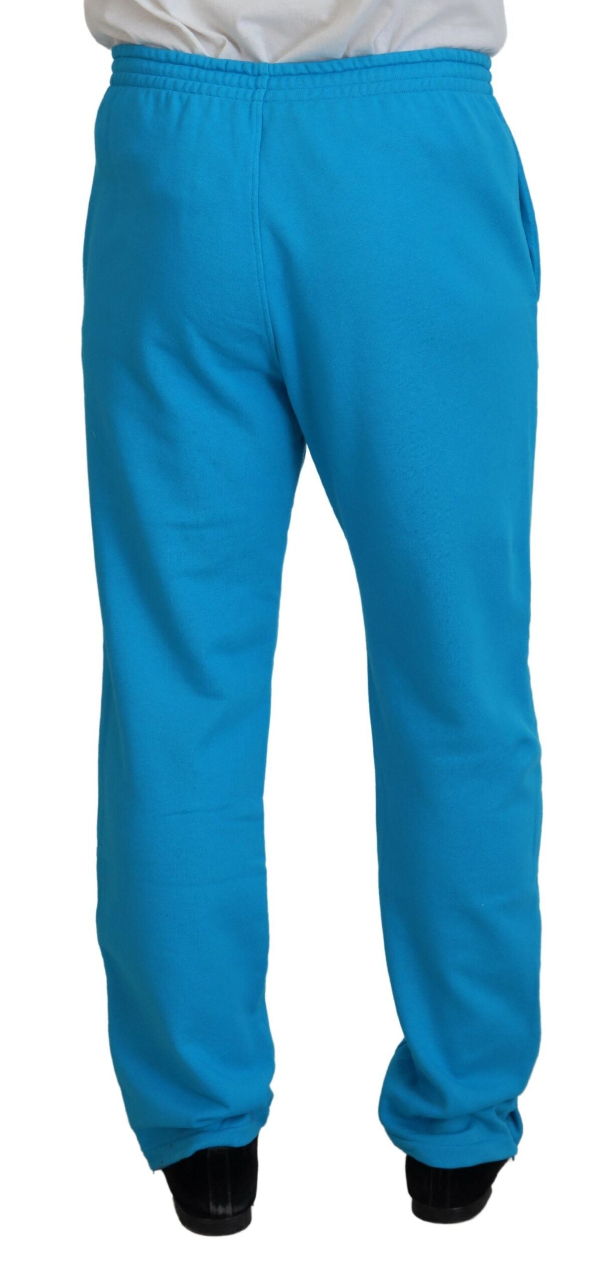 Dsquared² Light blue cotton logo print leisure trousers