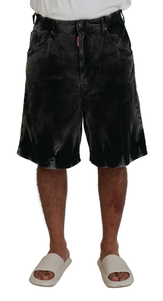 Dsquared² Grey cotton corduroy Bermuda shorts