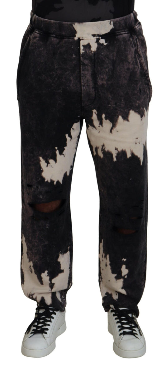 Dsquared² Grau gewaschene Tie Dye Tattered Men Hose