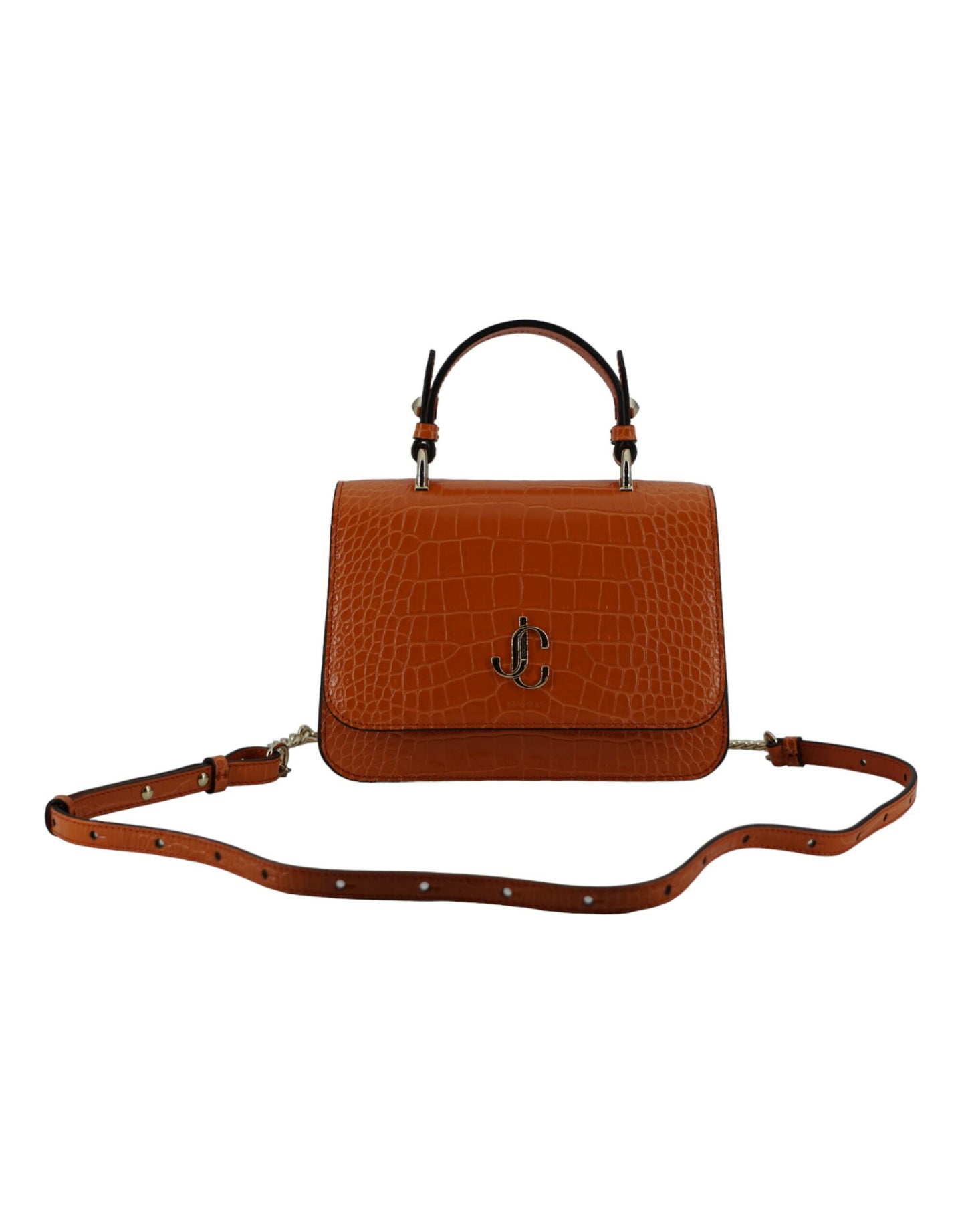 Jimmy Choo Orange Leather Handbag and Shoulder Bag