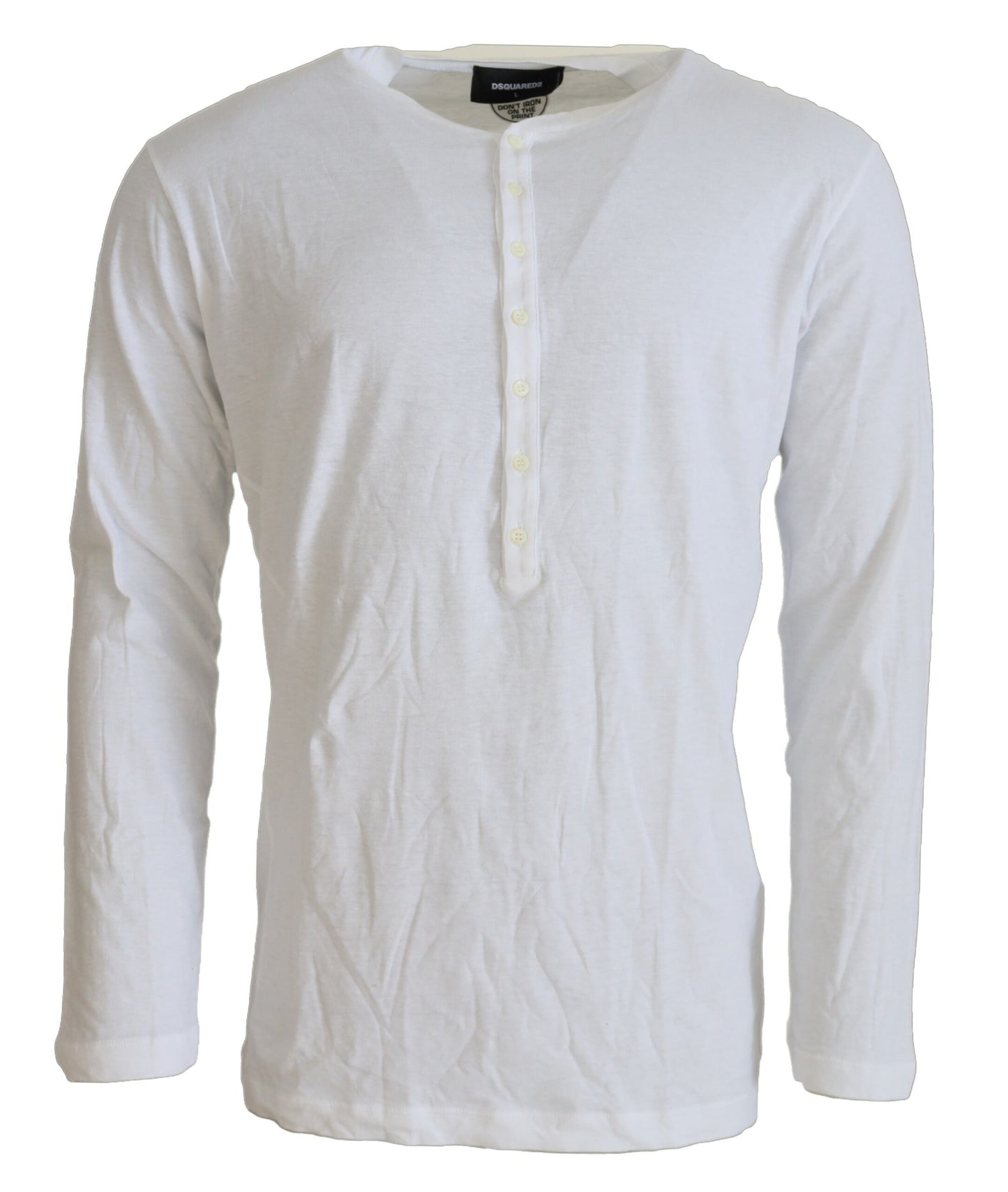 Dsquared² White Cotton-Linen Long Sleeve Sweater