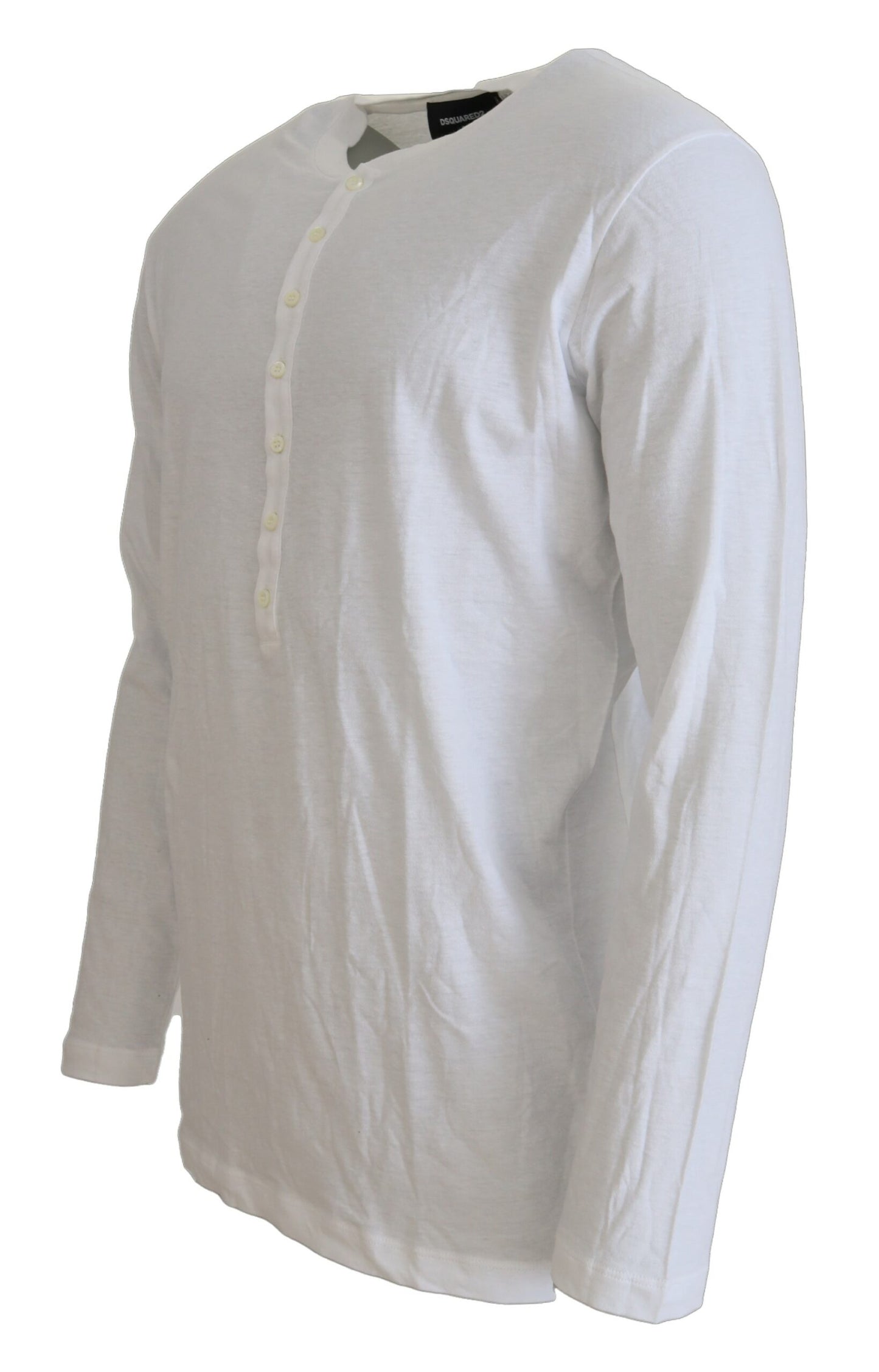 Dsquared² White Cotton-Linen Long Sleeve Sweater