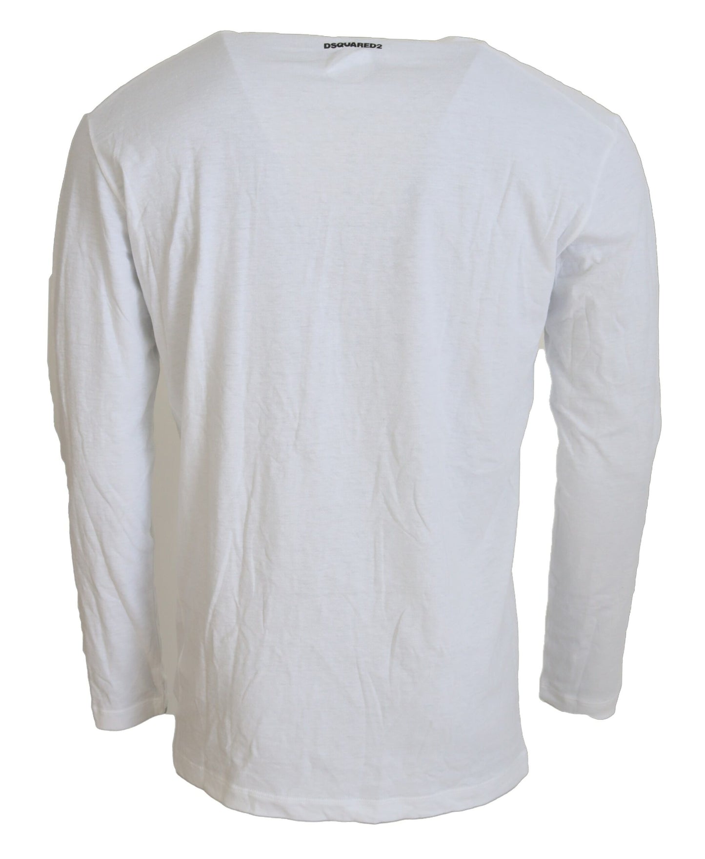 Dsquared² White Cotton-Linen Long Sleeve Sweater