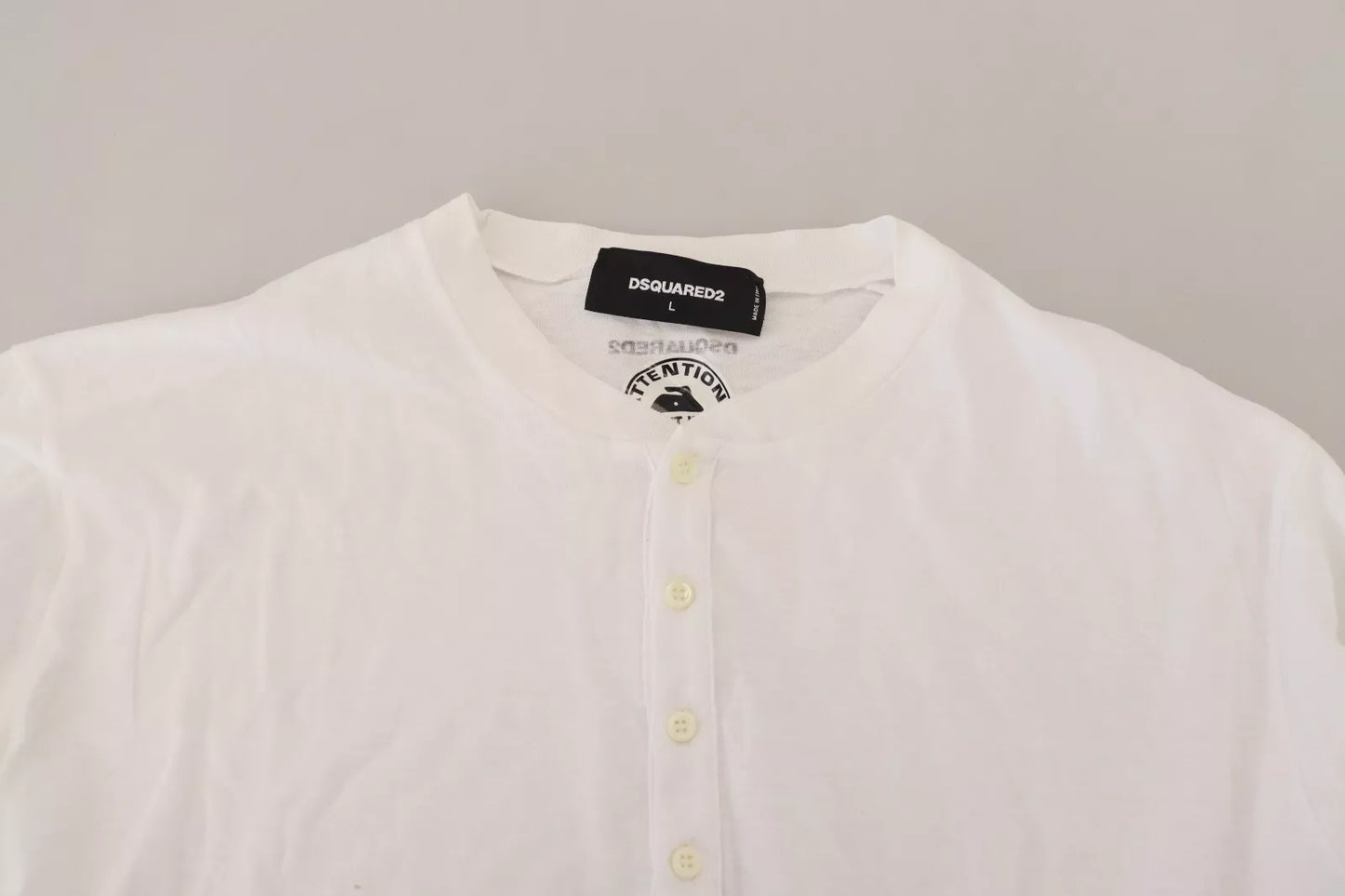 Dsquared² White Cotton-Linen Long Sleeve Sweater