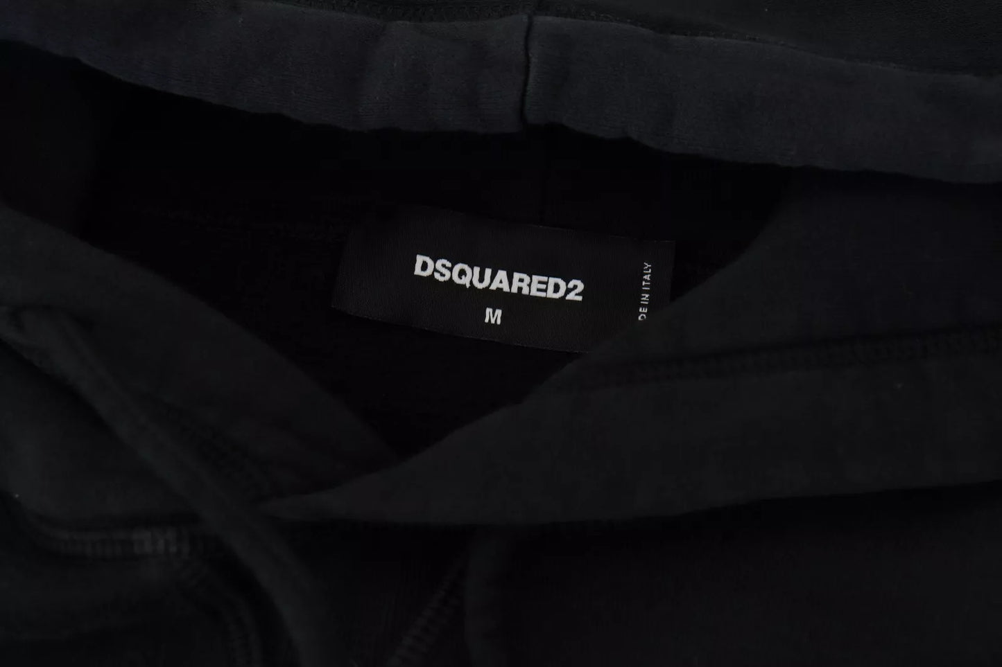 Dsquared² Black Tie Dye Cotton Sweatshirt with Hood Pullover