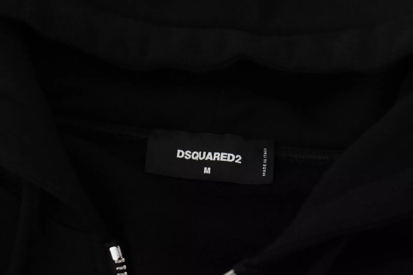 Dsquared² Black Hoodie with Printed Sleeves