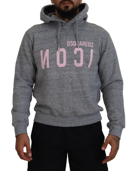 Dsquared² Grey Cotton Hooded Sweater for Men