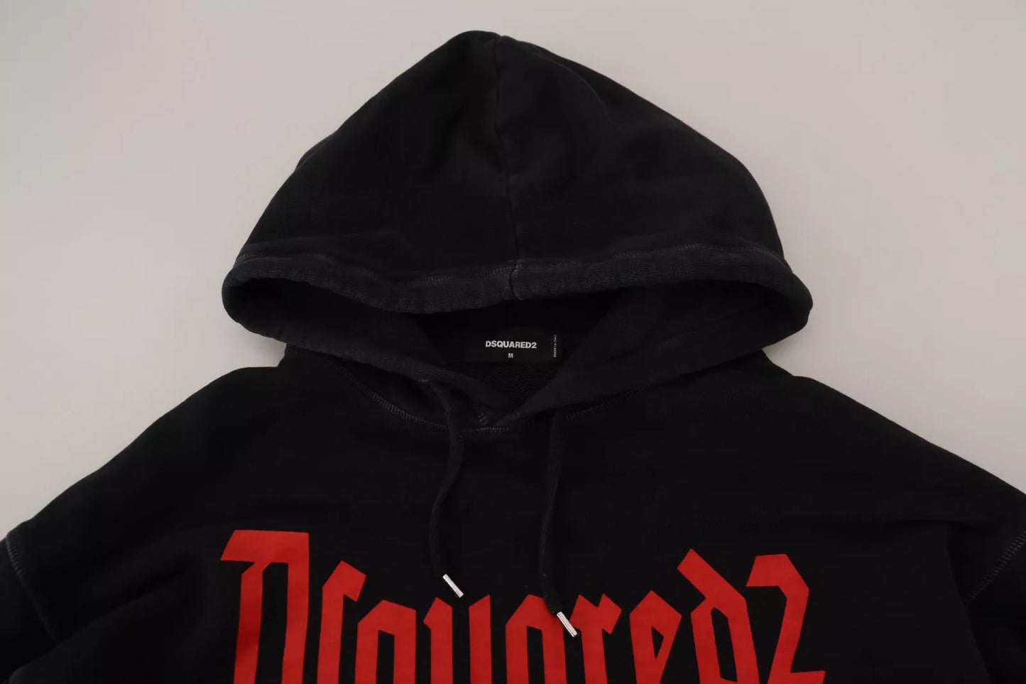 Dsquared² Black Cotton Hooded Sweater Printed Men's Sweater