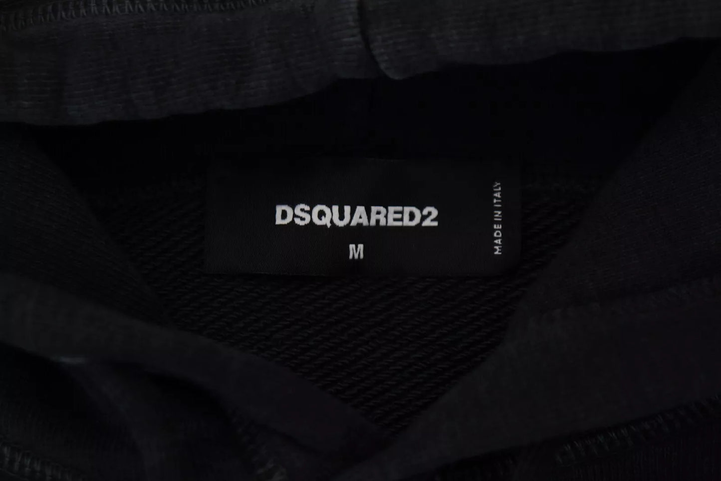 Dsquared² Black Cotton Hooded Sweater Printed Men's Sweater