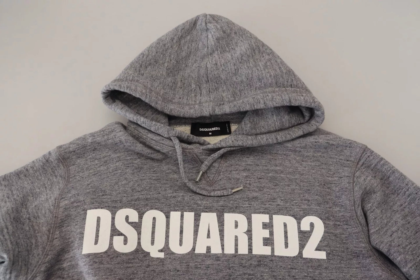 Dsquared² Grey Cotton Hoodie with Logo Print for Men Sweater