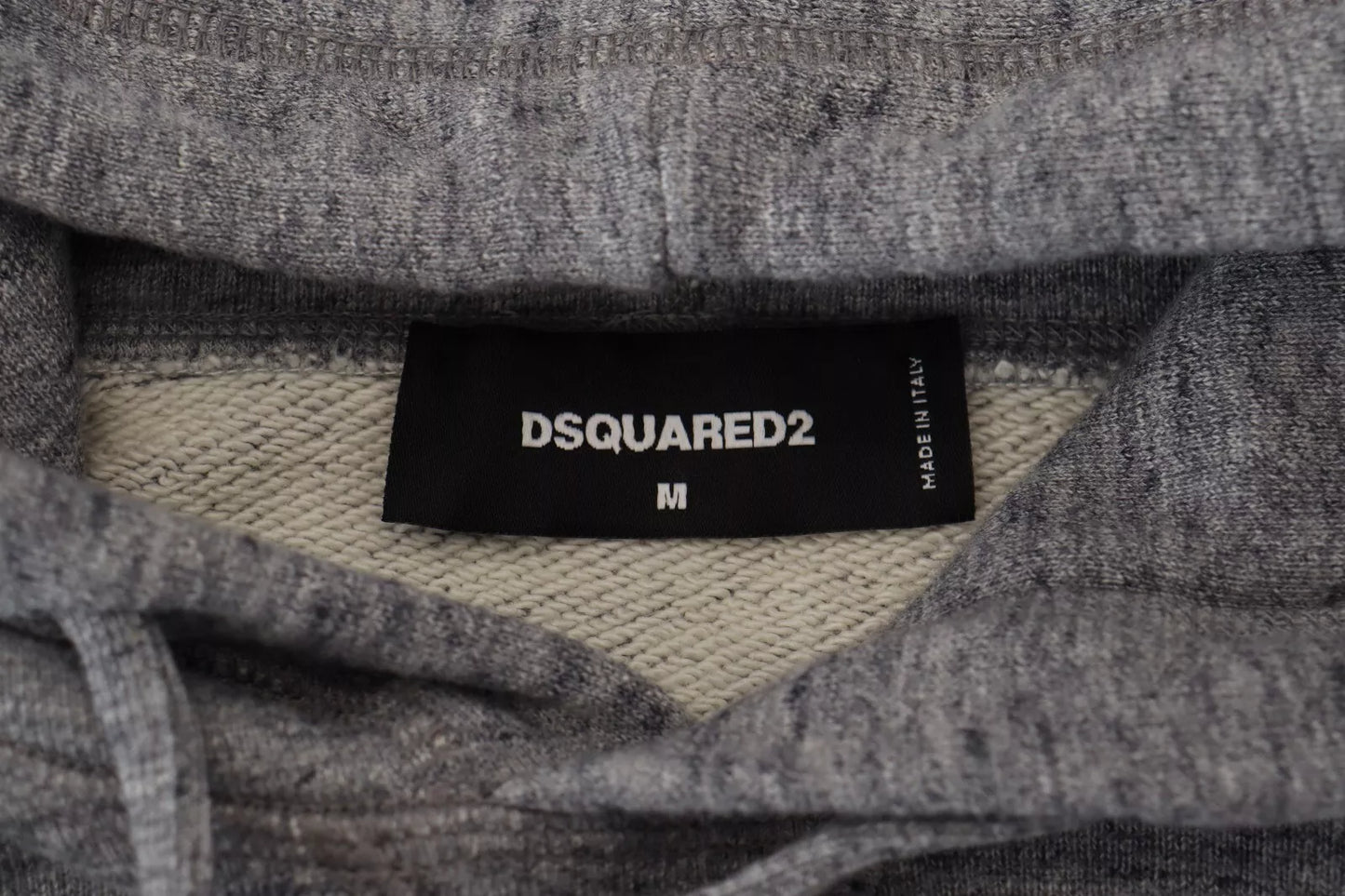 Dsquared² Grey Cotton Hoodie with Logo Print for Men Sweater