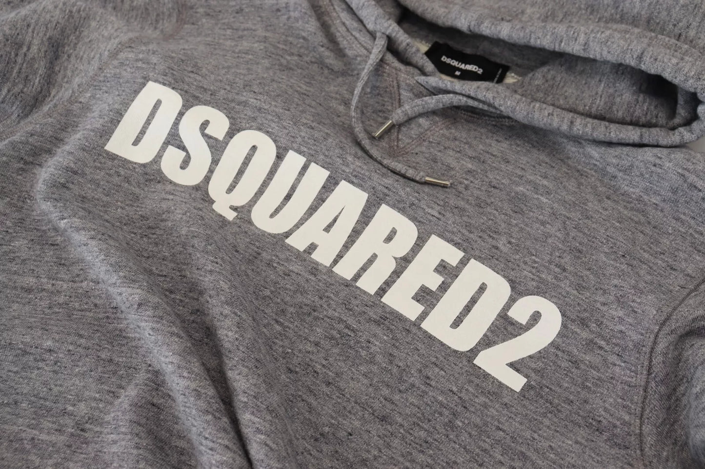 Dsquared² Grey Cotton Hoodie with Logo Print for Men Sweater