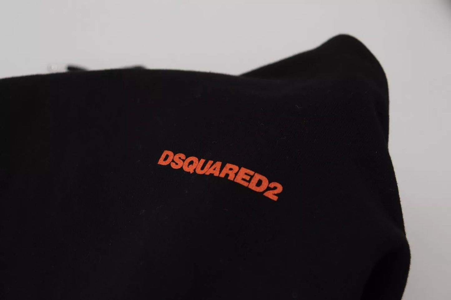 Dsquared² Black Red Cotton Hooded Tie Dye Sweater