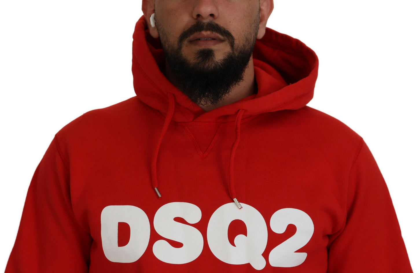 Dsquared² Red Cotton Hoodie for Men with Print