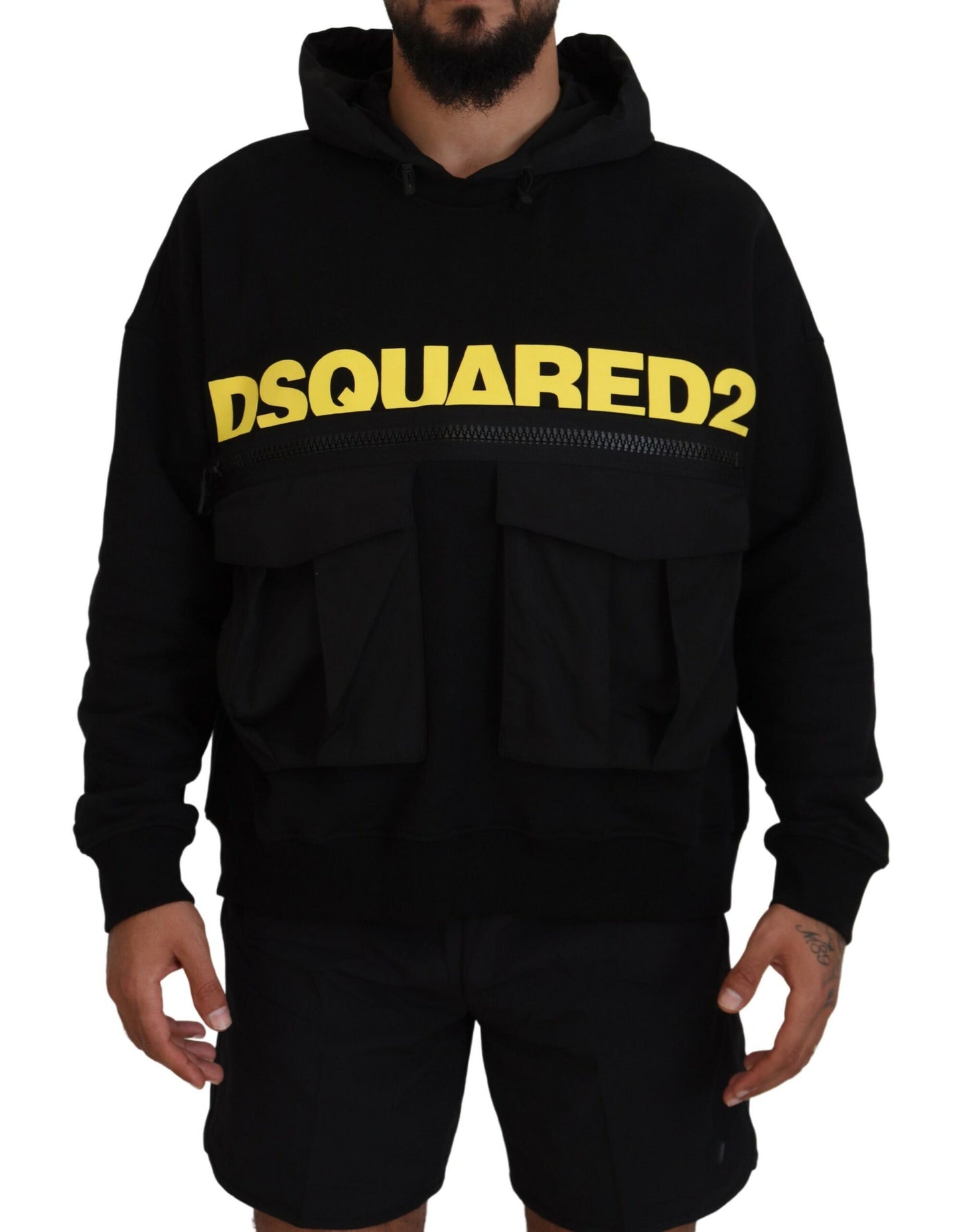 Dsquared² Black printed cotton hoodie