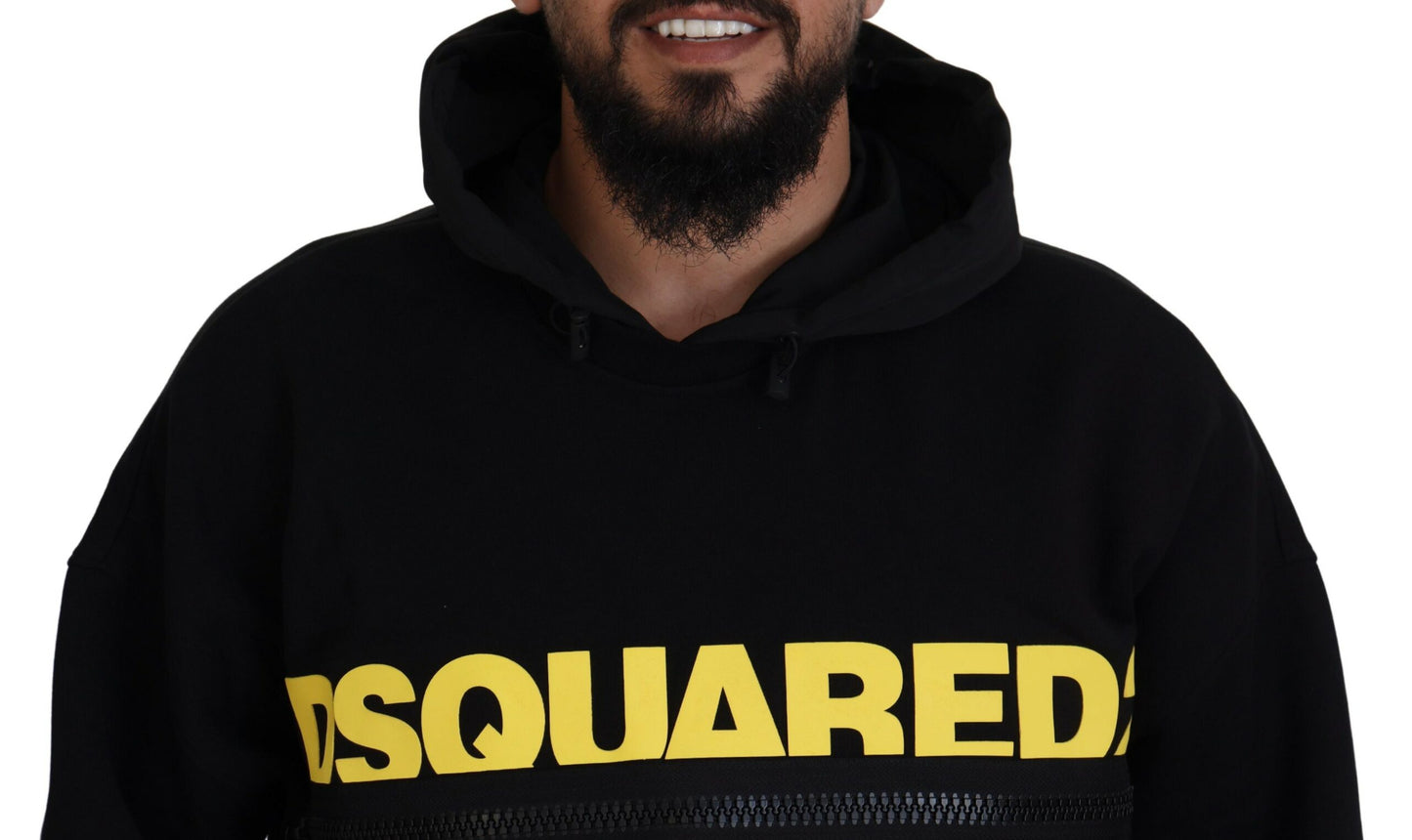 Dsquared² Black printed cotton hoodie