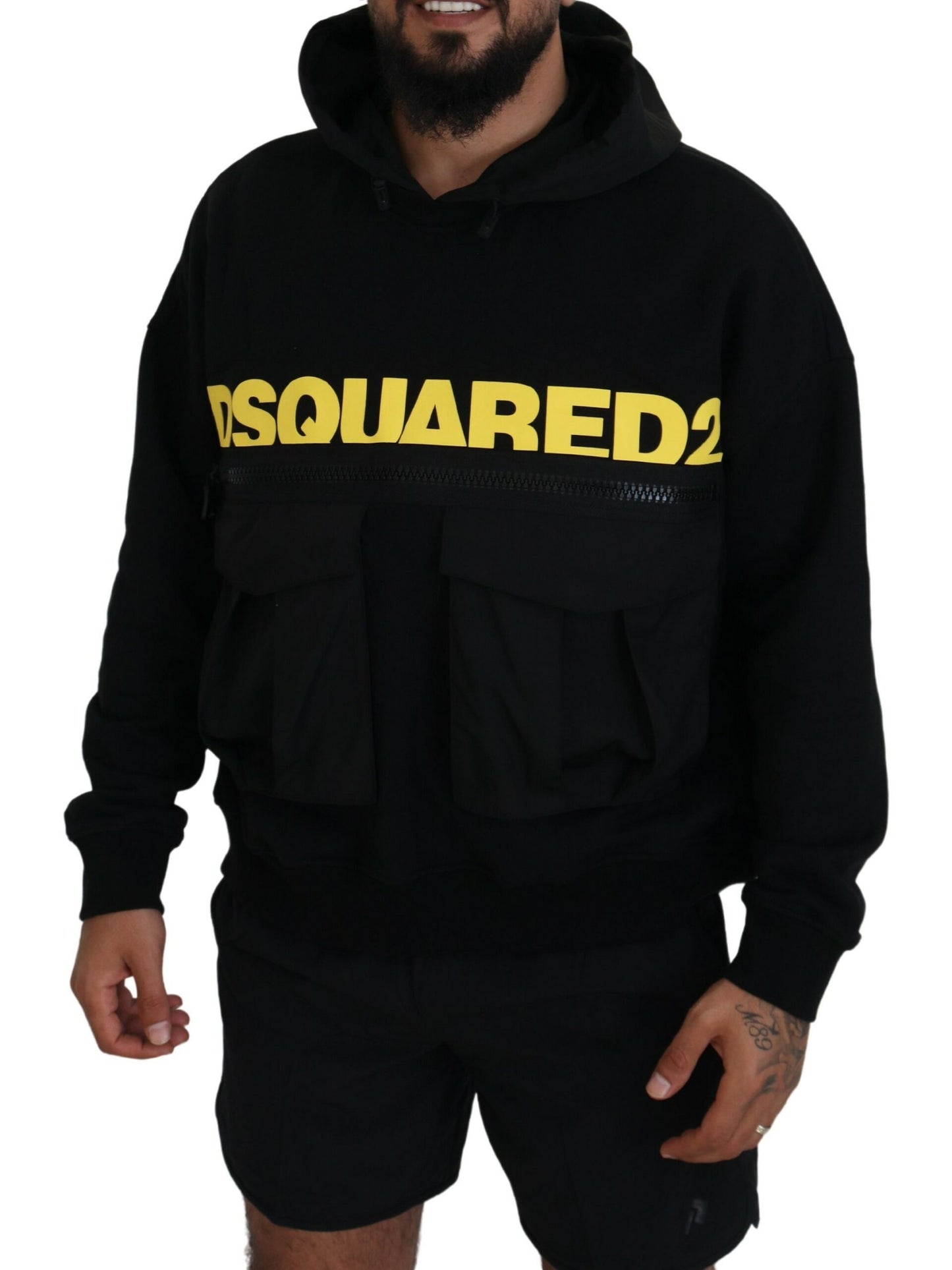 Dsquared² Black printed cotton hoodie