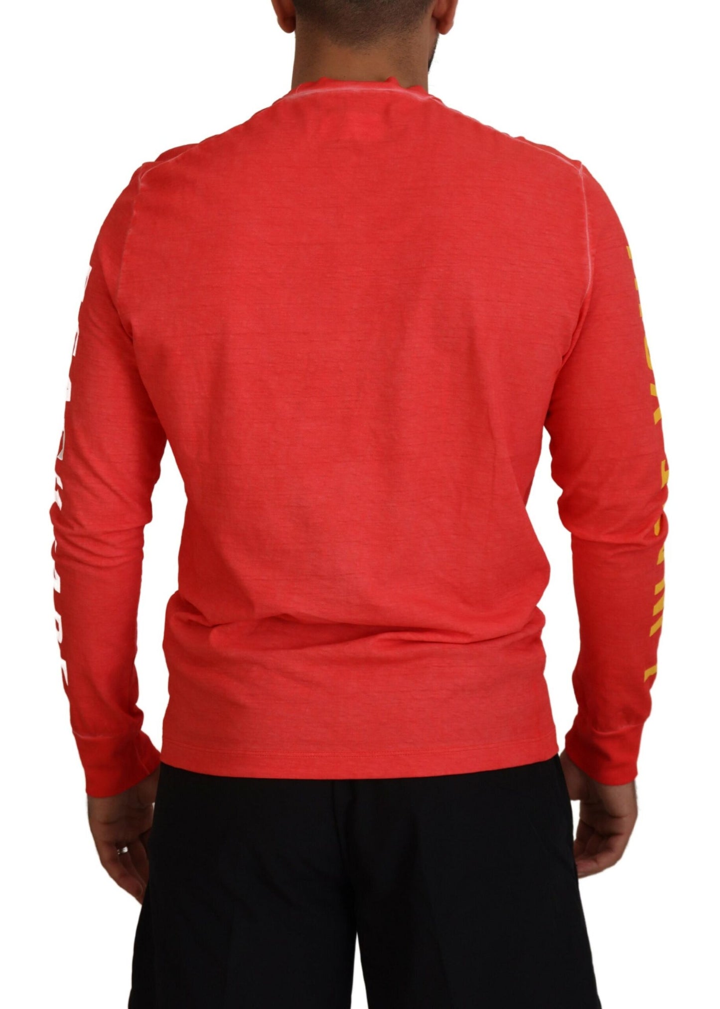 Dsquared² Orange colorful printed long sleeve T-shirt