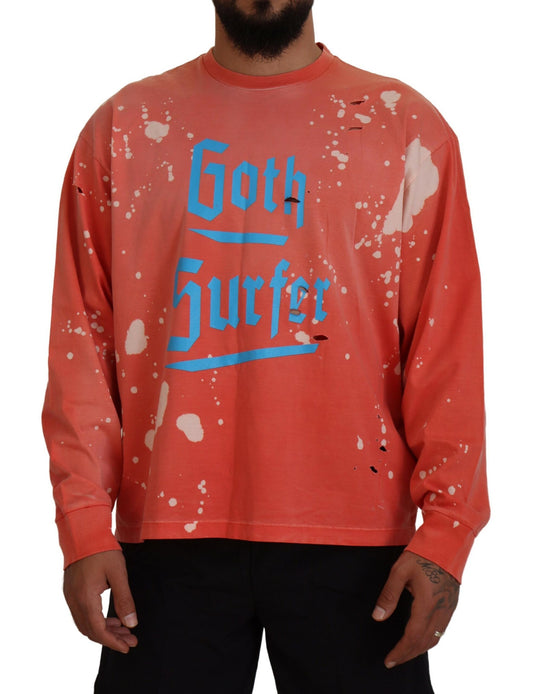 Dsquared² Orange Printed Long Sleeve Sweater