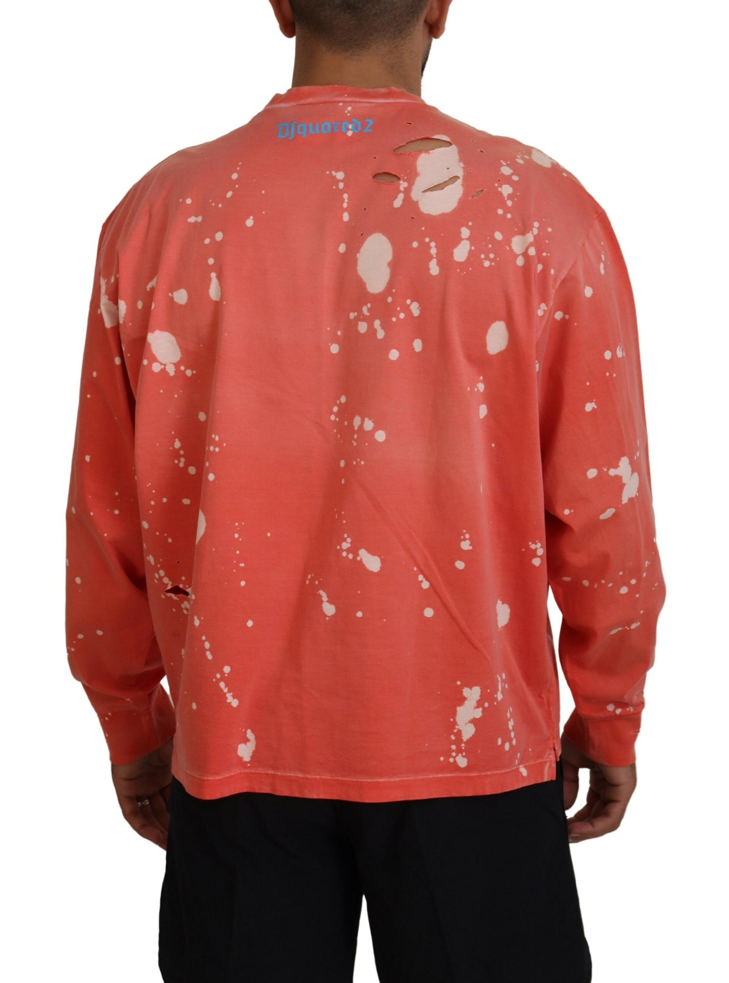 Dsquared² Orange Printed Long Sleeve Sweater