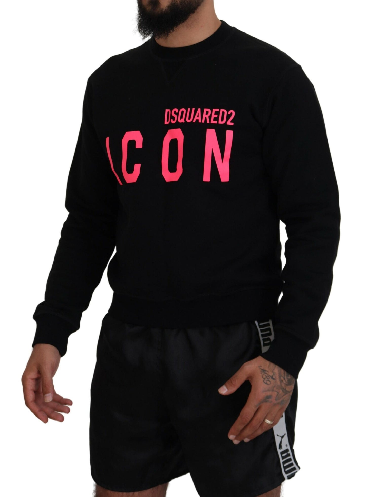 Dsquared² Black printed long sleeve sweater