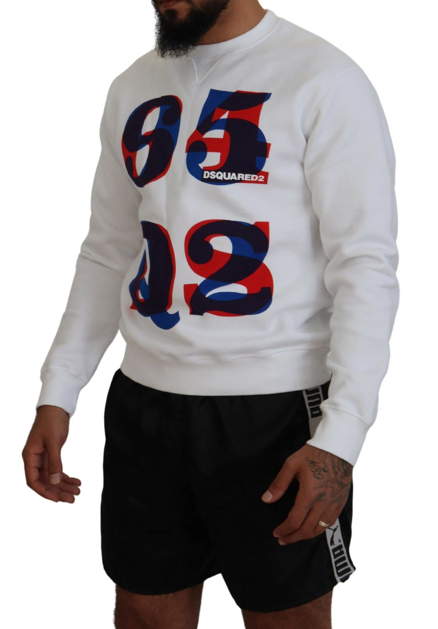 Dsquared² White printed long sleeve sweater