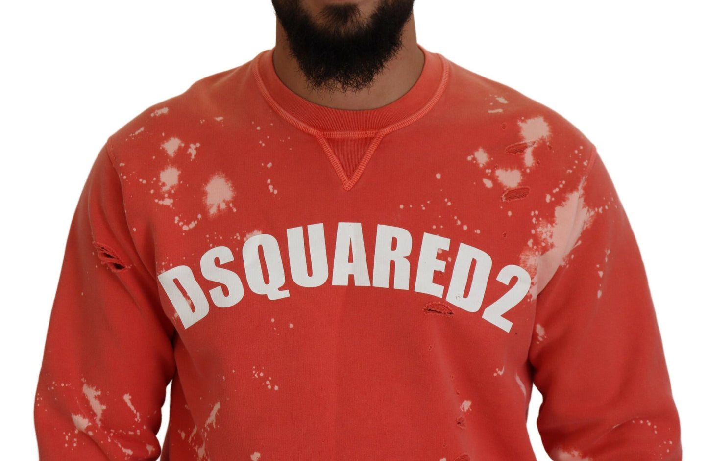 Dsquared² Orange Printed Long Sleeve Sweater