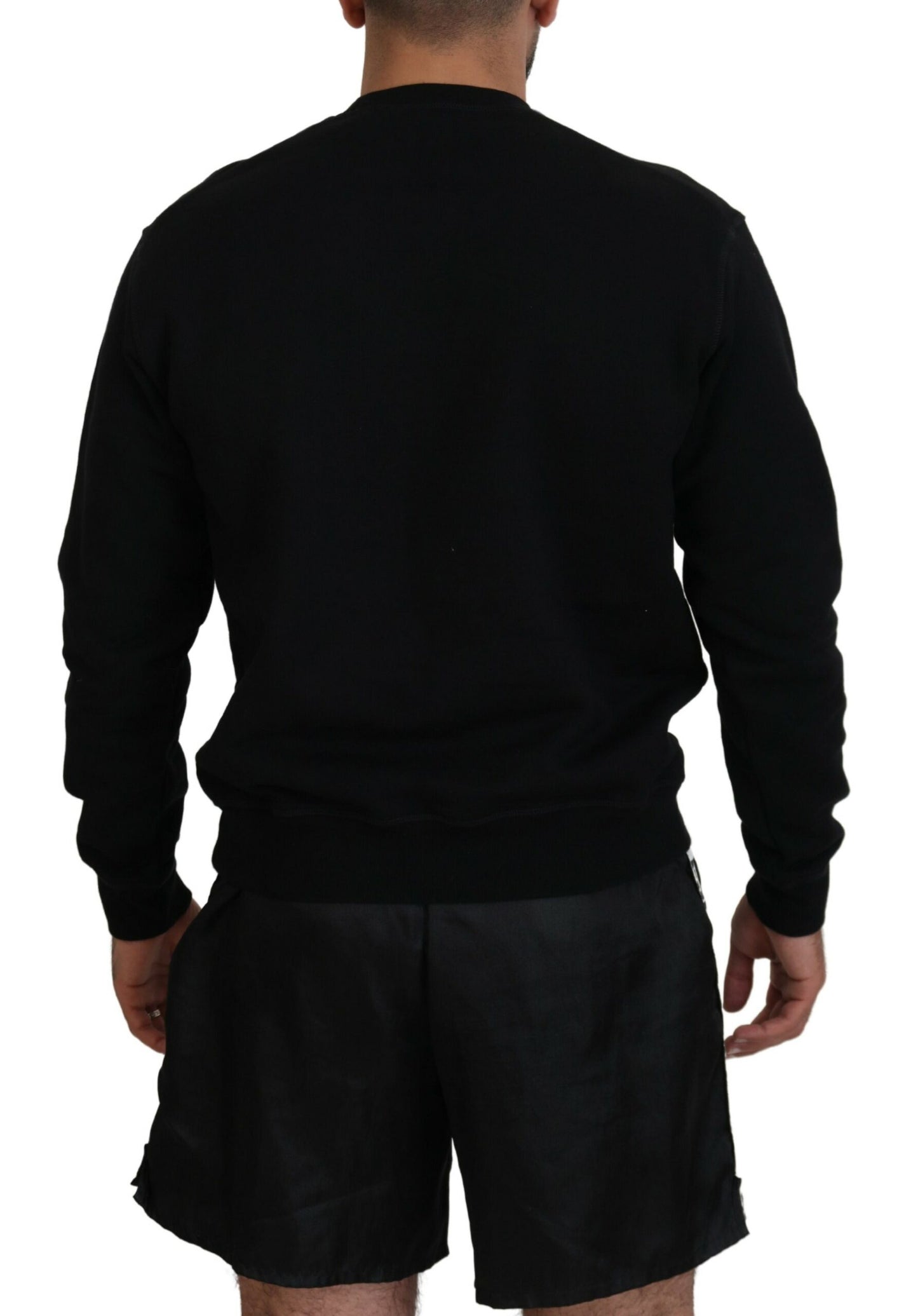 Dsquared² Black Logo Print Long Sleeve Sweater for Men