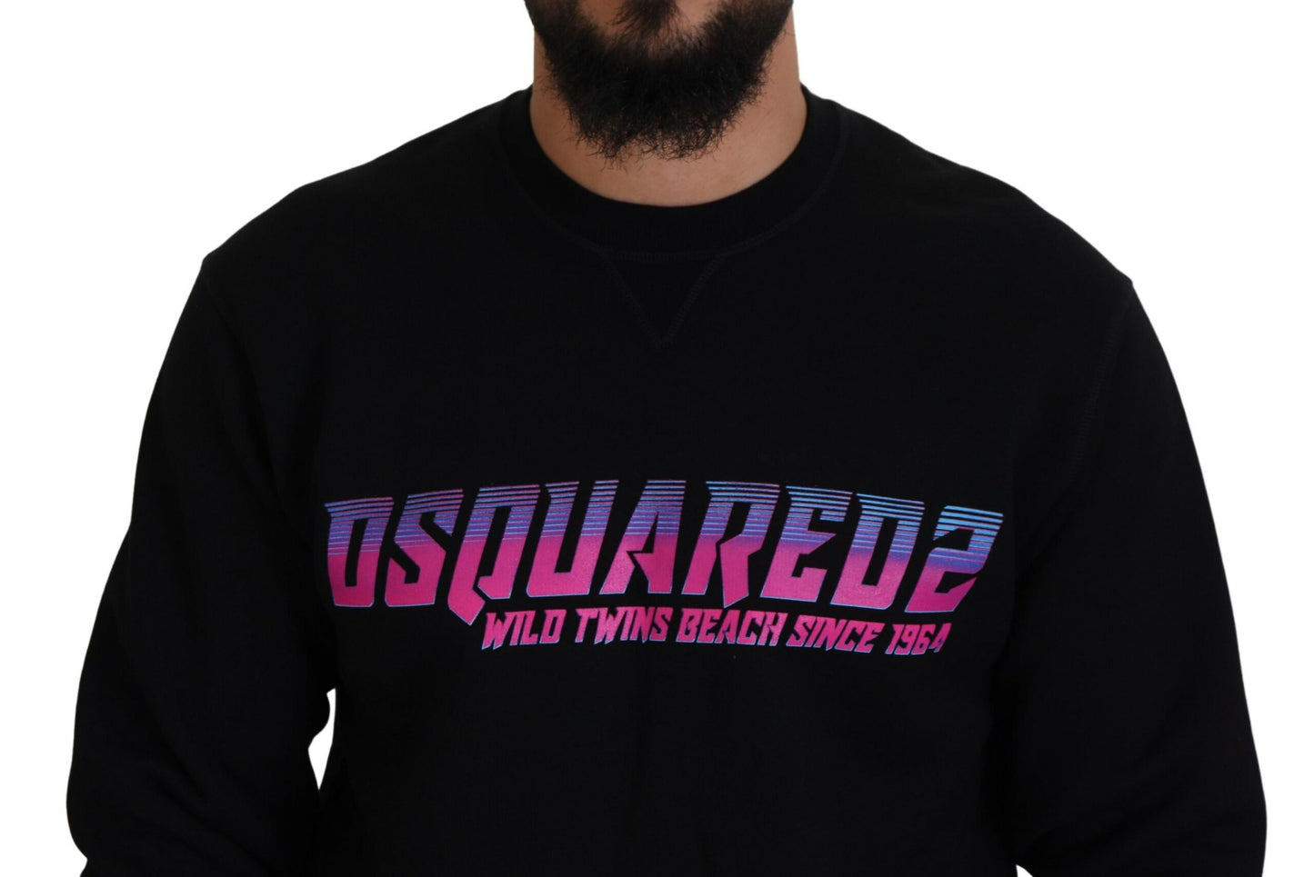 Dsquared² Black Logo Print Long Sleeve Sweater for Men