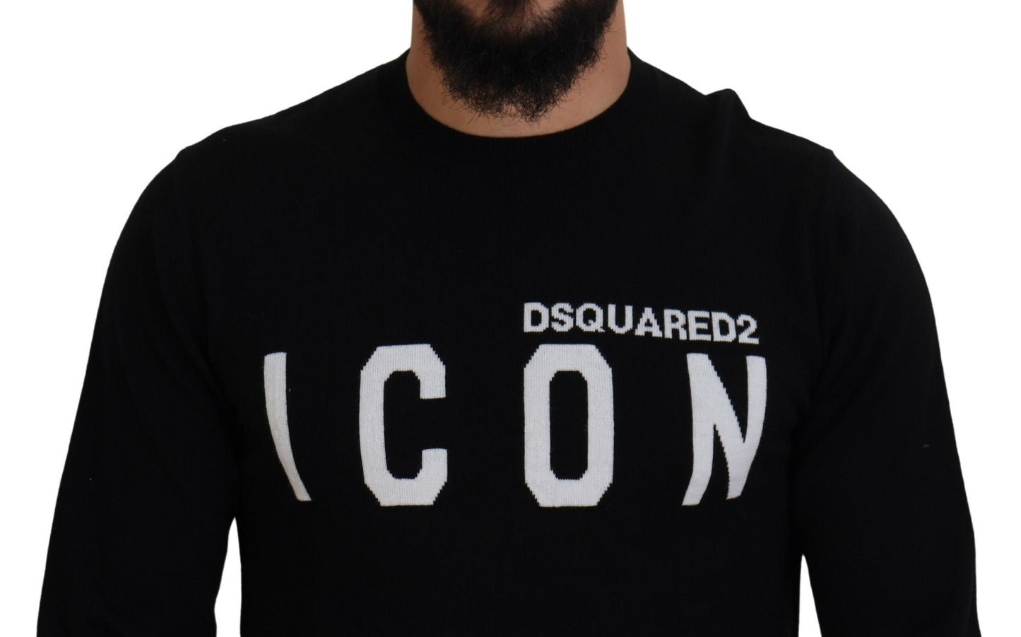 Dsquared² Black Logo Print Long Sleeve Sweater for Men