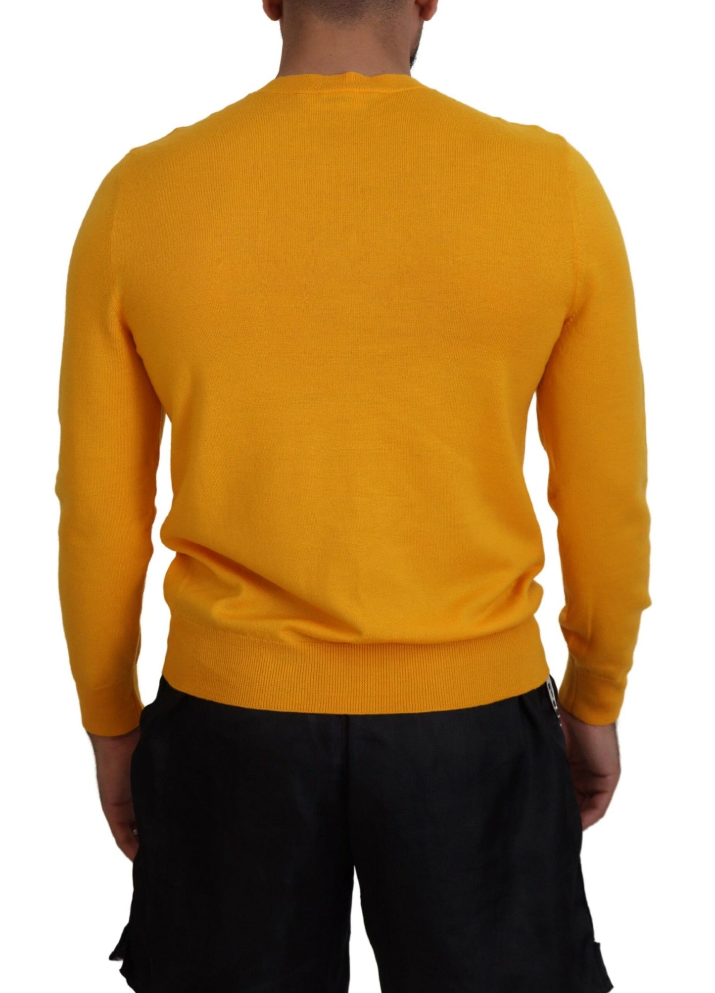 Dsquared² Orange Wool Long Sleeve Men Sweater Pullover