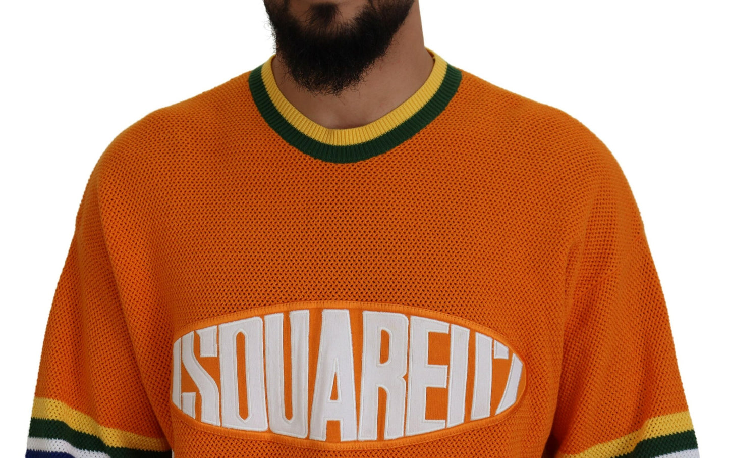 Dsquared² Orange Printed Long Sleeve Sweater for Men