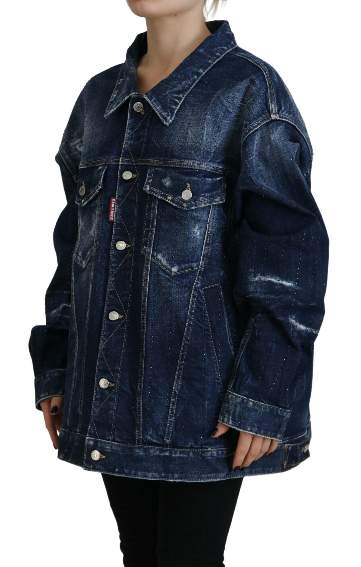 Dsquared² Blue Denim Jacket with Collar