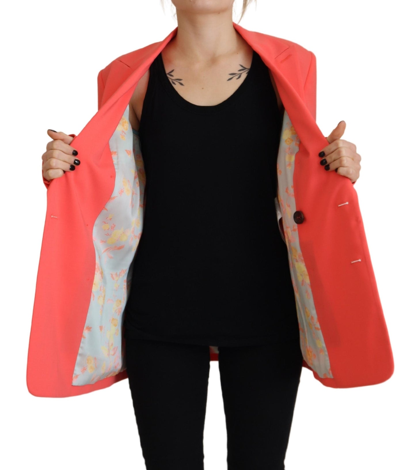 Dsquared² Rosa doppelreihiger Mantel Blazer Jacke