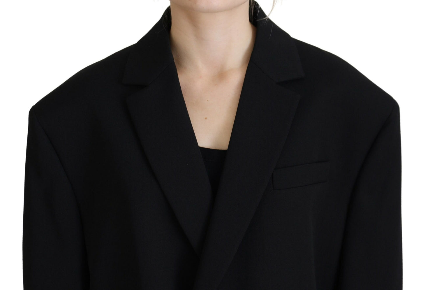 Dsquared² Schwarzer doppelreihiger Mantel Blazer Jacke