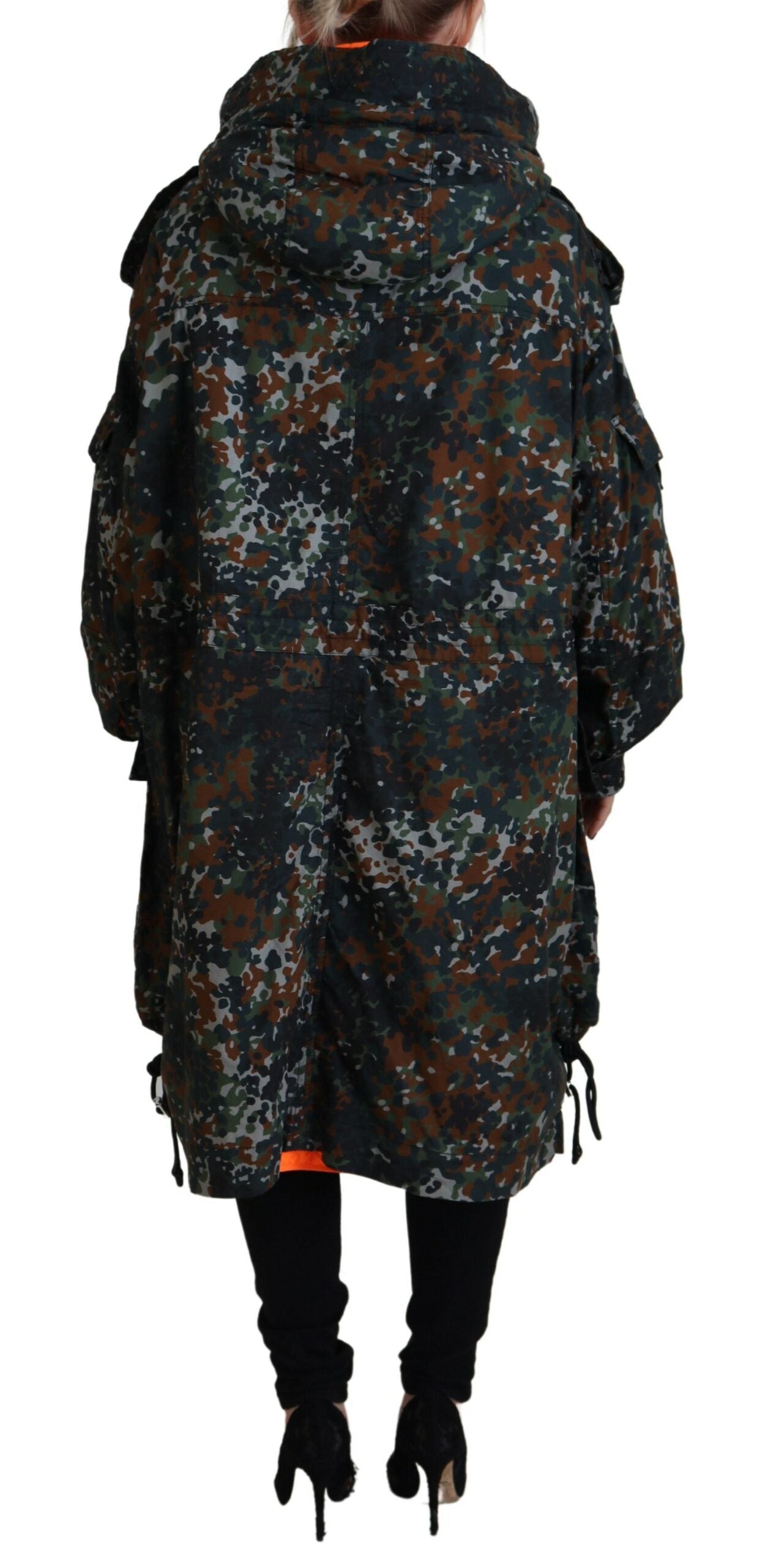 Dsquared² Green Goth Camouflage Hooded Parka Coat